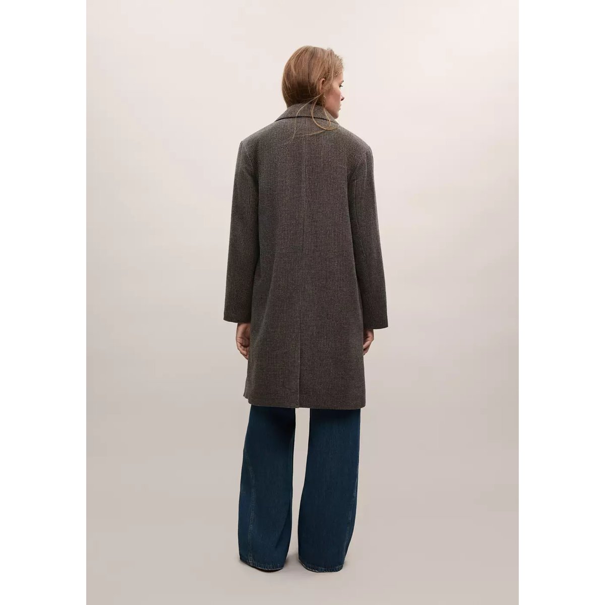 Manteau en laine à double boutonnage marron moyen, MANGO TEEN