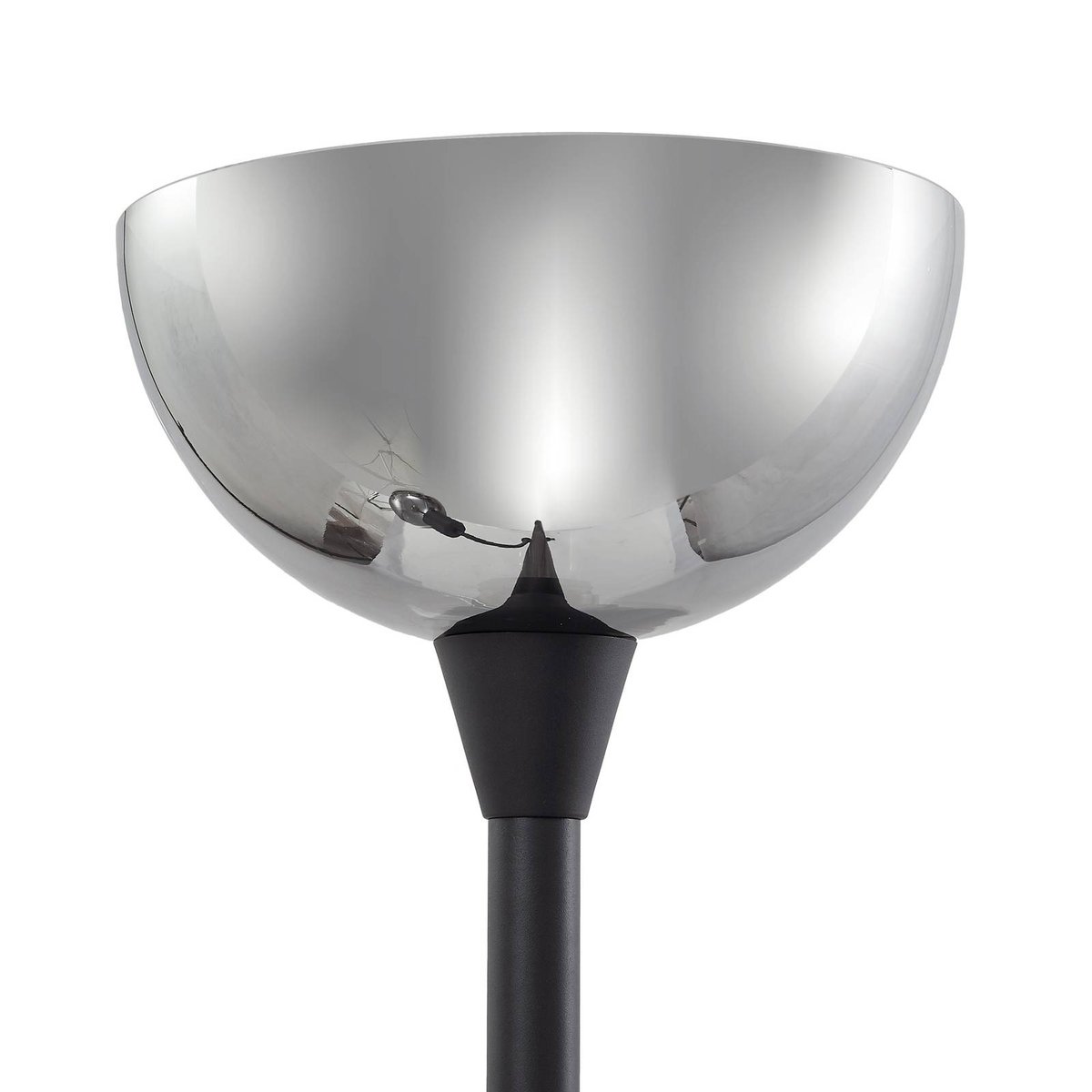 Lampadaire en métal moderne, Nehemia gris, noir, LINDBY
