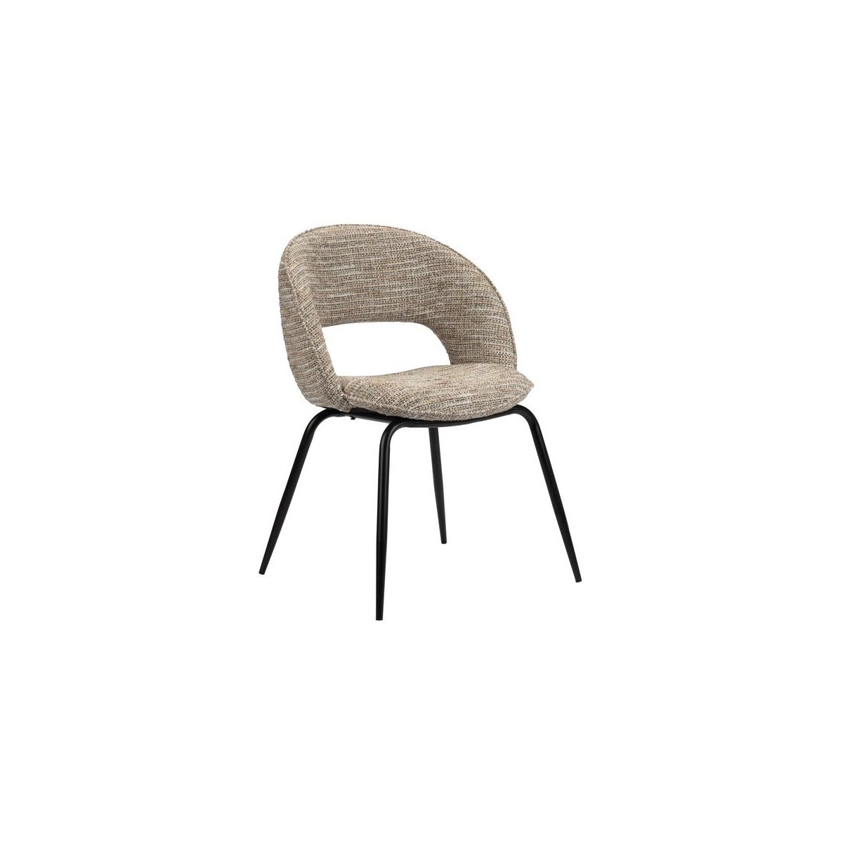Lot de 2 chaises tissu texturé, DOMI gris, BOBOCHIC