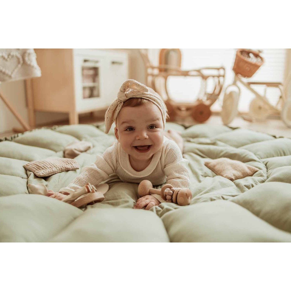 Tapis de jeu 3 en 1 Organic Coco vert, PLAY&GO