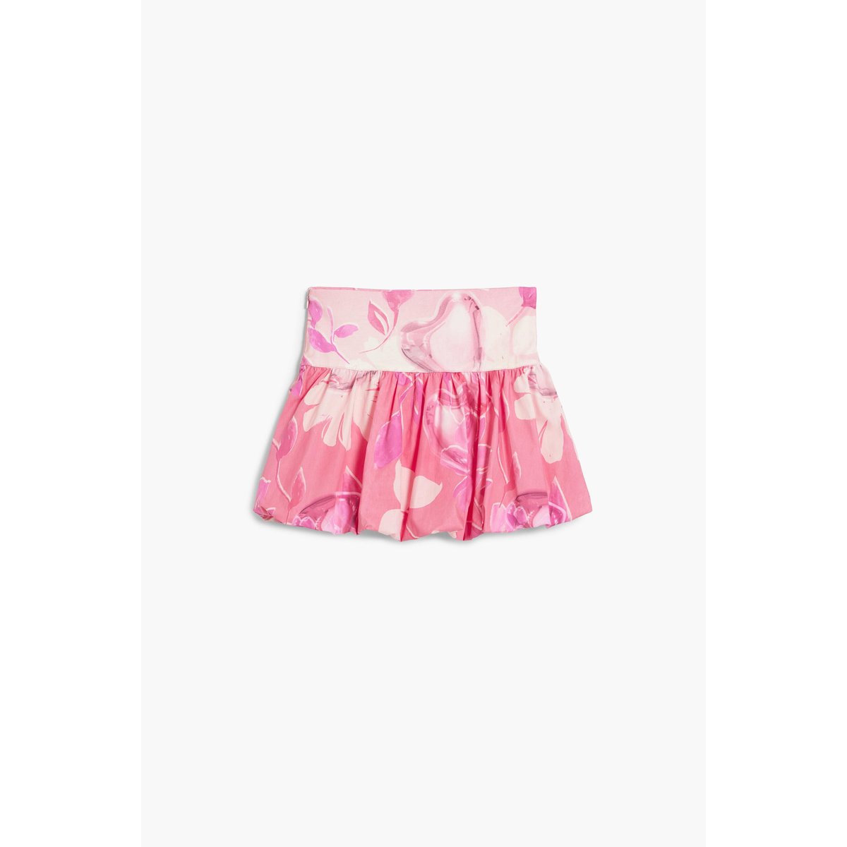 Jupe fleurs mini peplum rouge, DESIGUAL