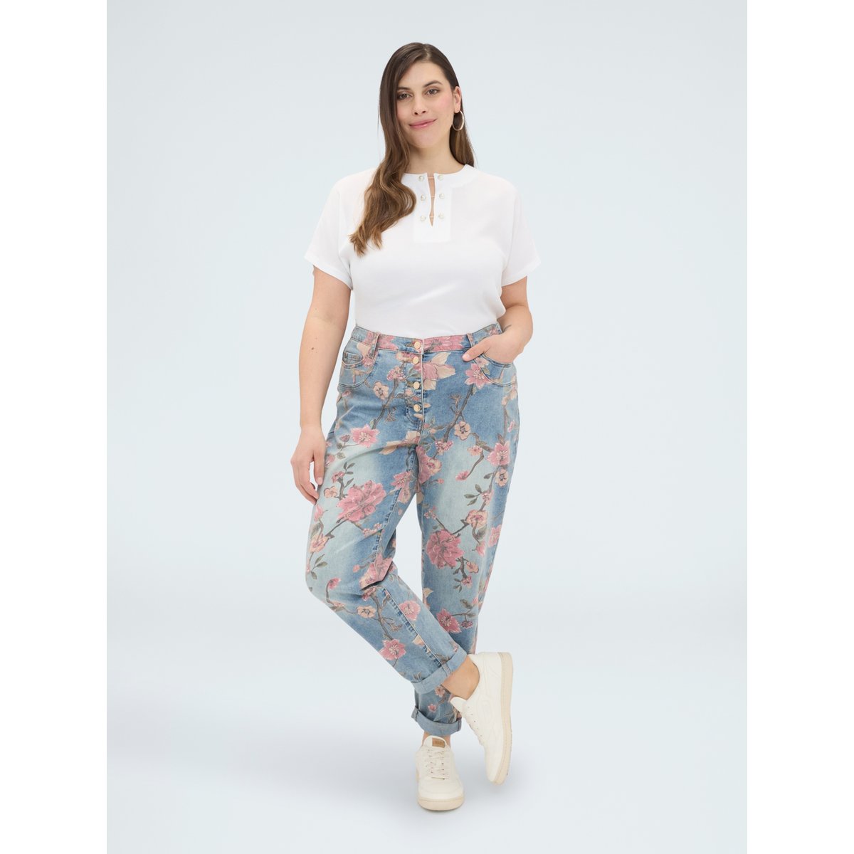 T-shirt avec détail perles blanc, FIORELLA RUBINO