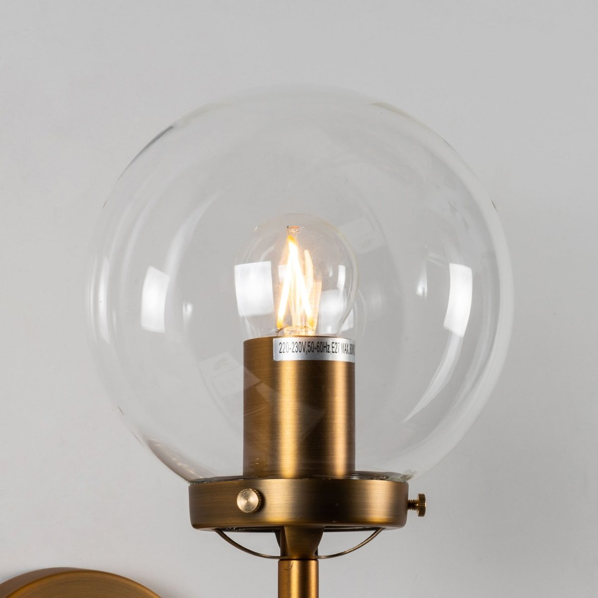 Applique boule verre décorative - ZENITH noir et cuivre, KOSILUM