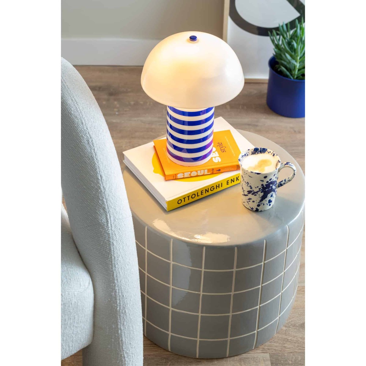 Lampe À Poser Métal RAYADO RETRO bleu cobalt, LEITMOTIV