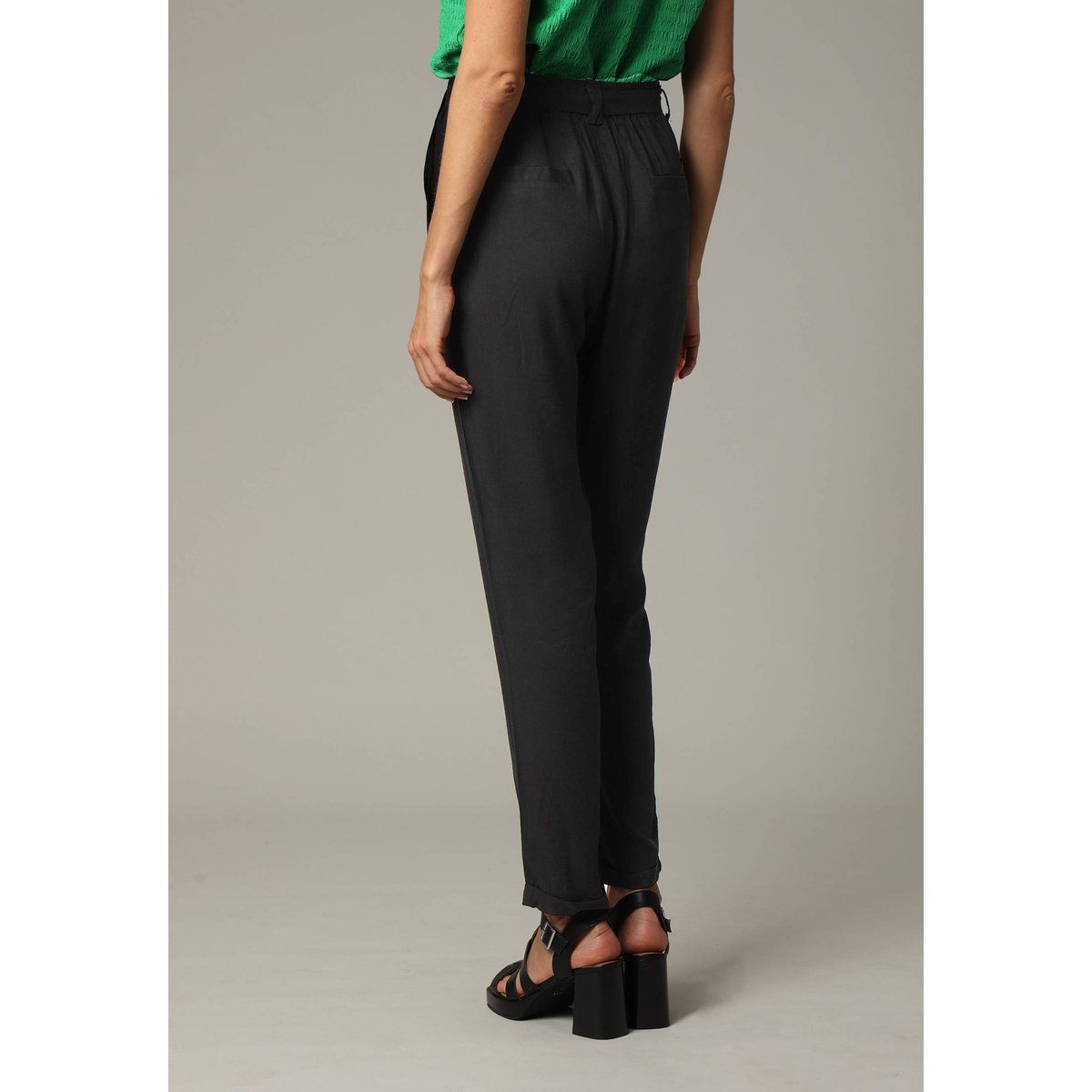Pantalon fluide uni ELIDA black, DEELUXE
