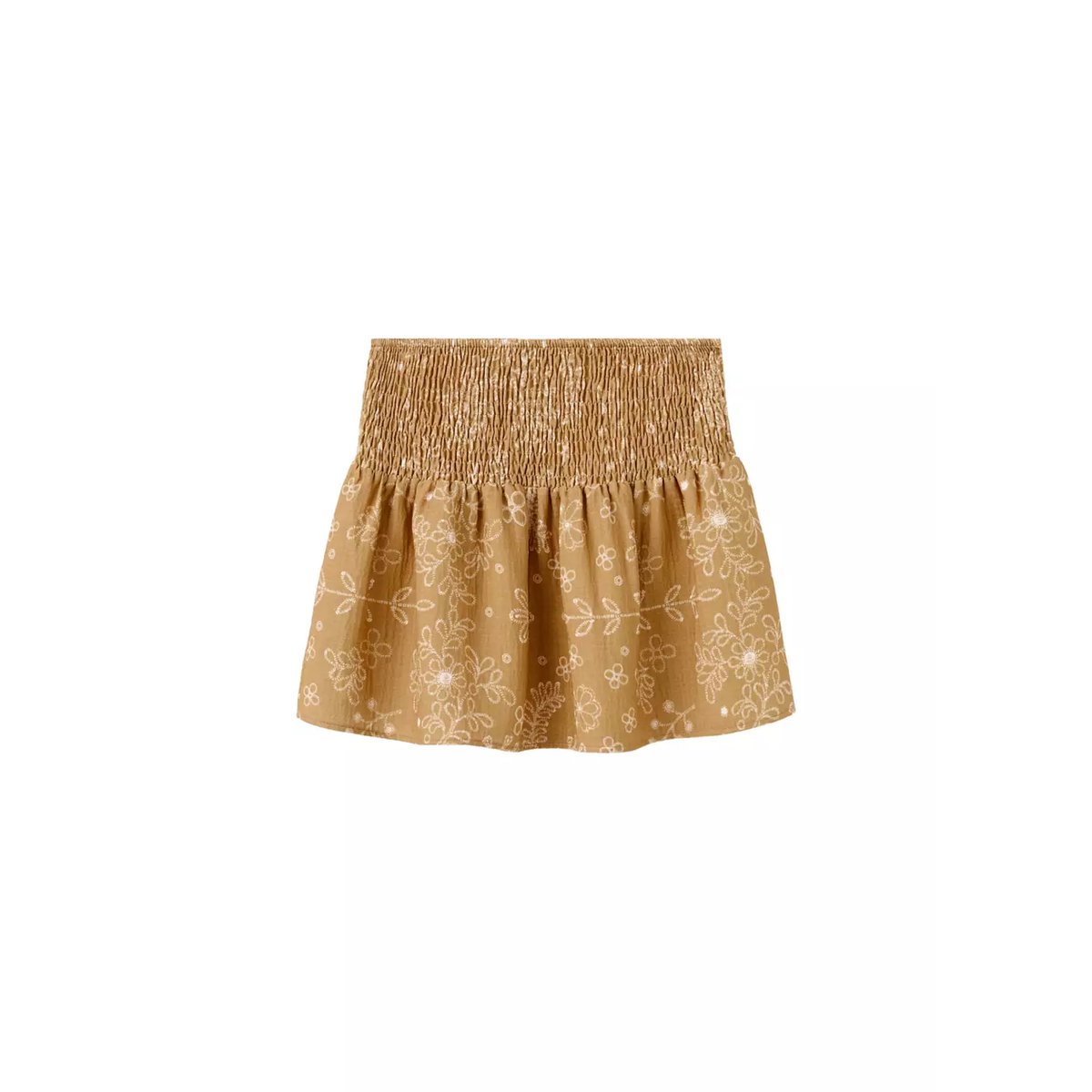 Jupe courte imprimée moutarde, MANGO KIDS