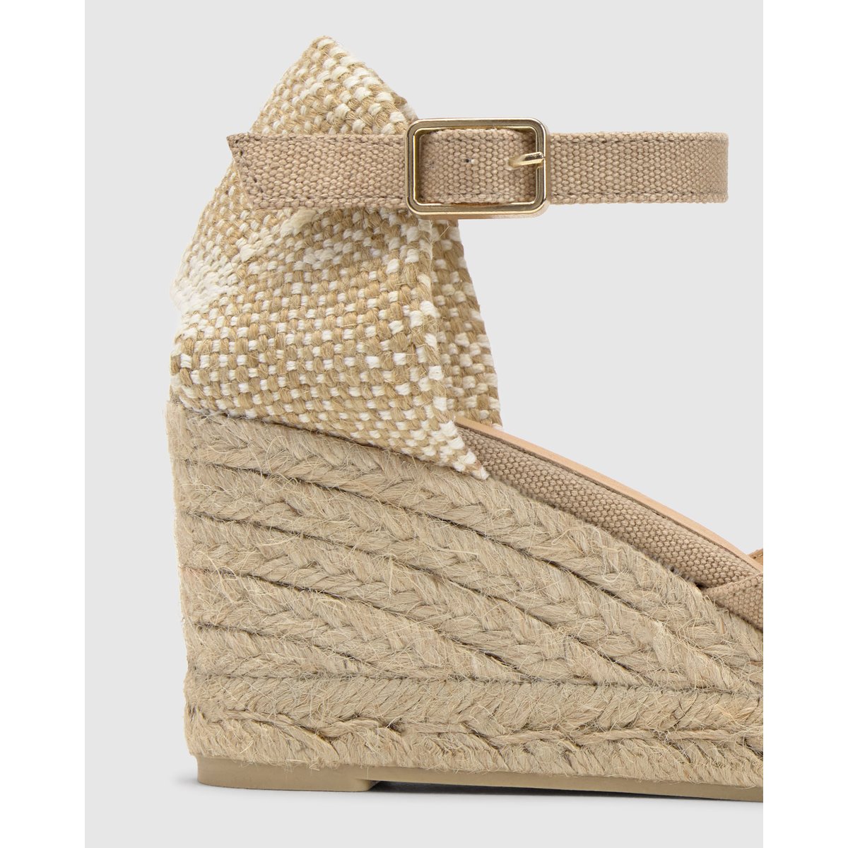 Espadrilles compensées à plateforme tressée CHIARITA LIGHT PLATFORM sable, CASTANER