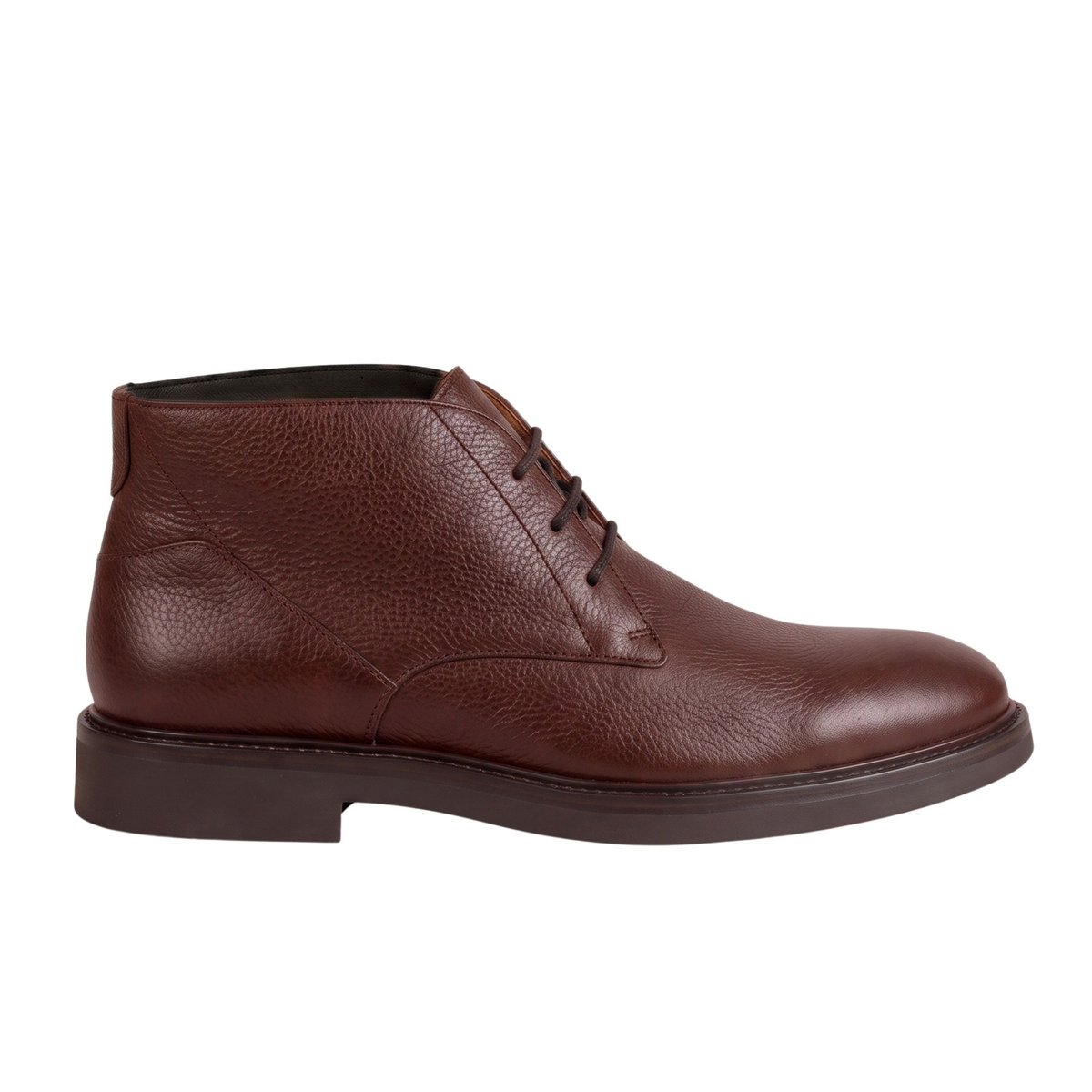 Desert boots gomme Côme cuir grainé marron, JULES & JENN