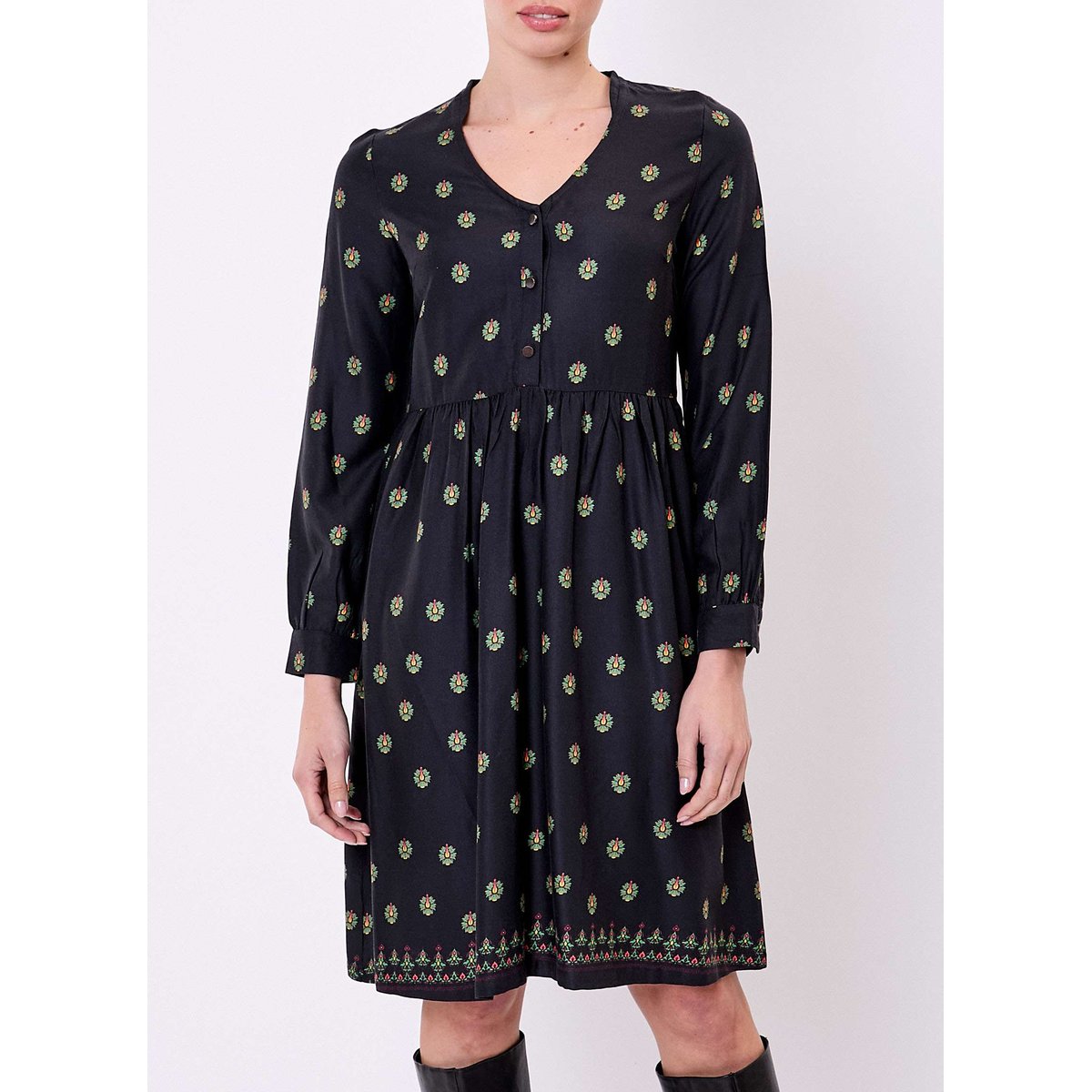 Robe empire fluide EUDOKO noir asha, LA FIANCÉE