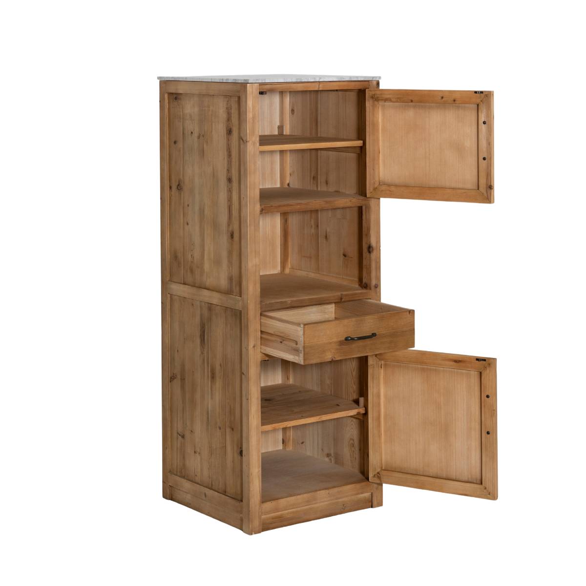 Colonne en bois recyclé et marbre EPURE bois clair, MADE IN MEUBLES