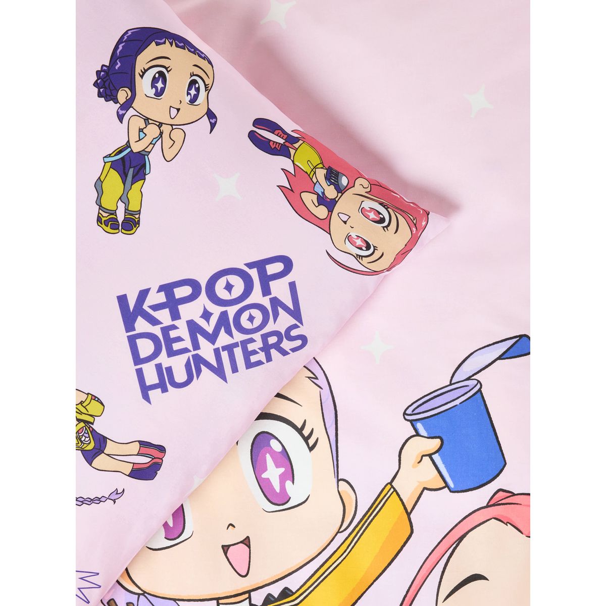 Housse couette taie kpop demon hunters nouilles roses, NEXT
