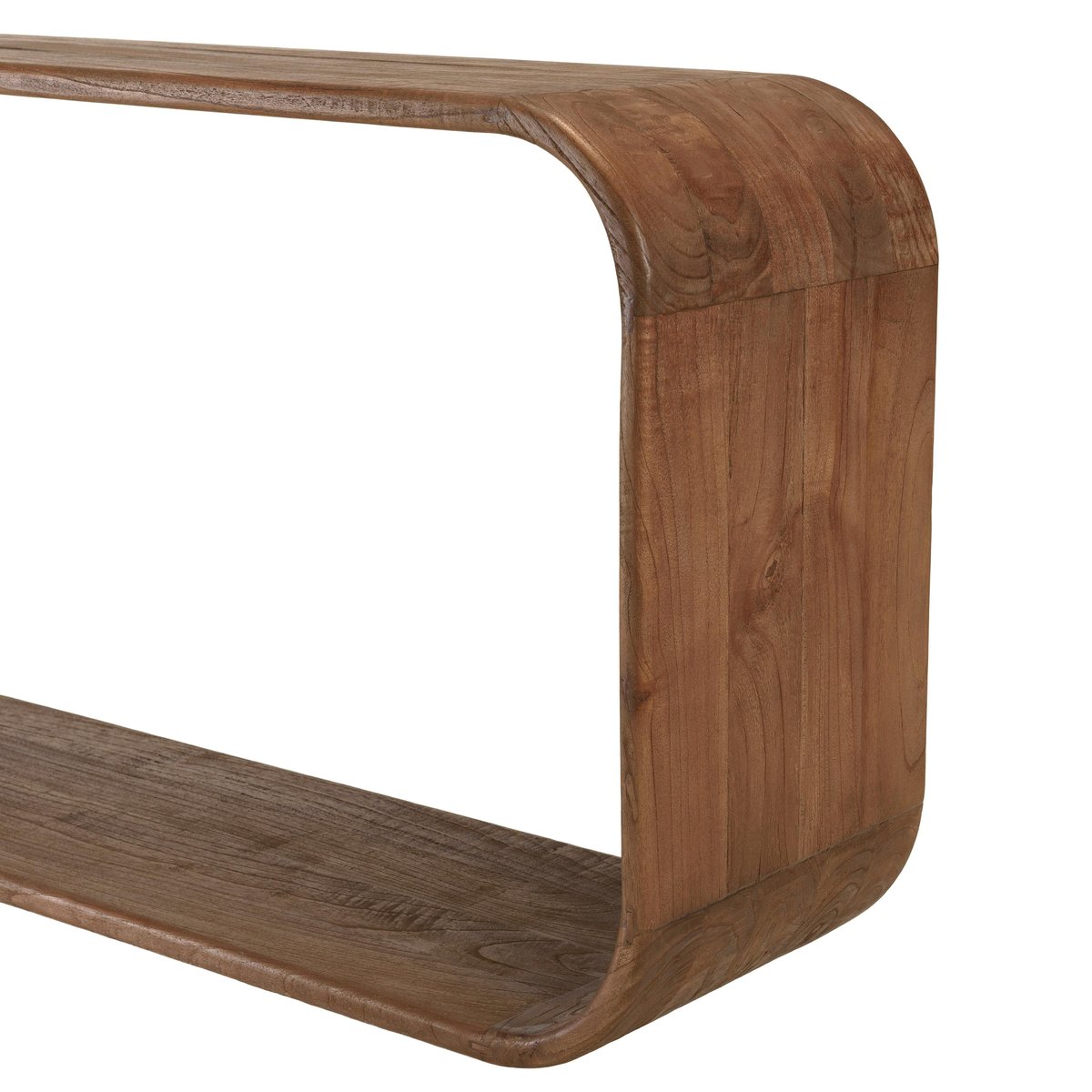 Console design arrondi en bois de mindi ARCUS bois naturel, PIER IMPORT