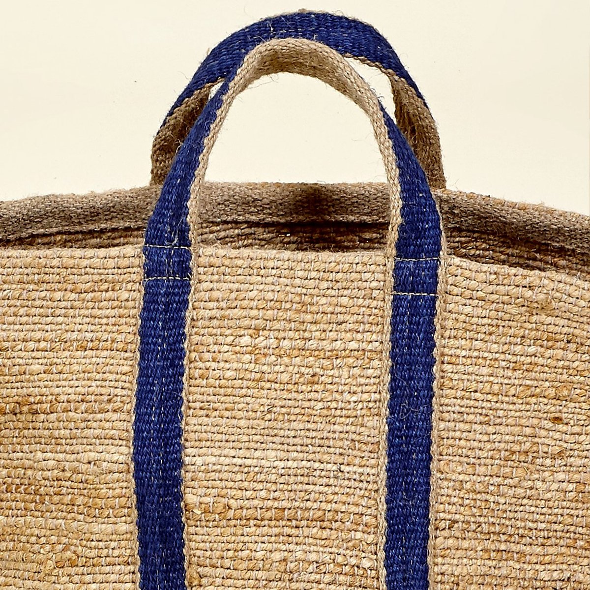 Panier de course en jute tressé avec anse bleu 40x35x30cm bleu, WADIGA