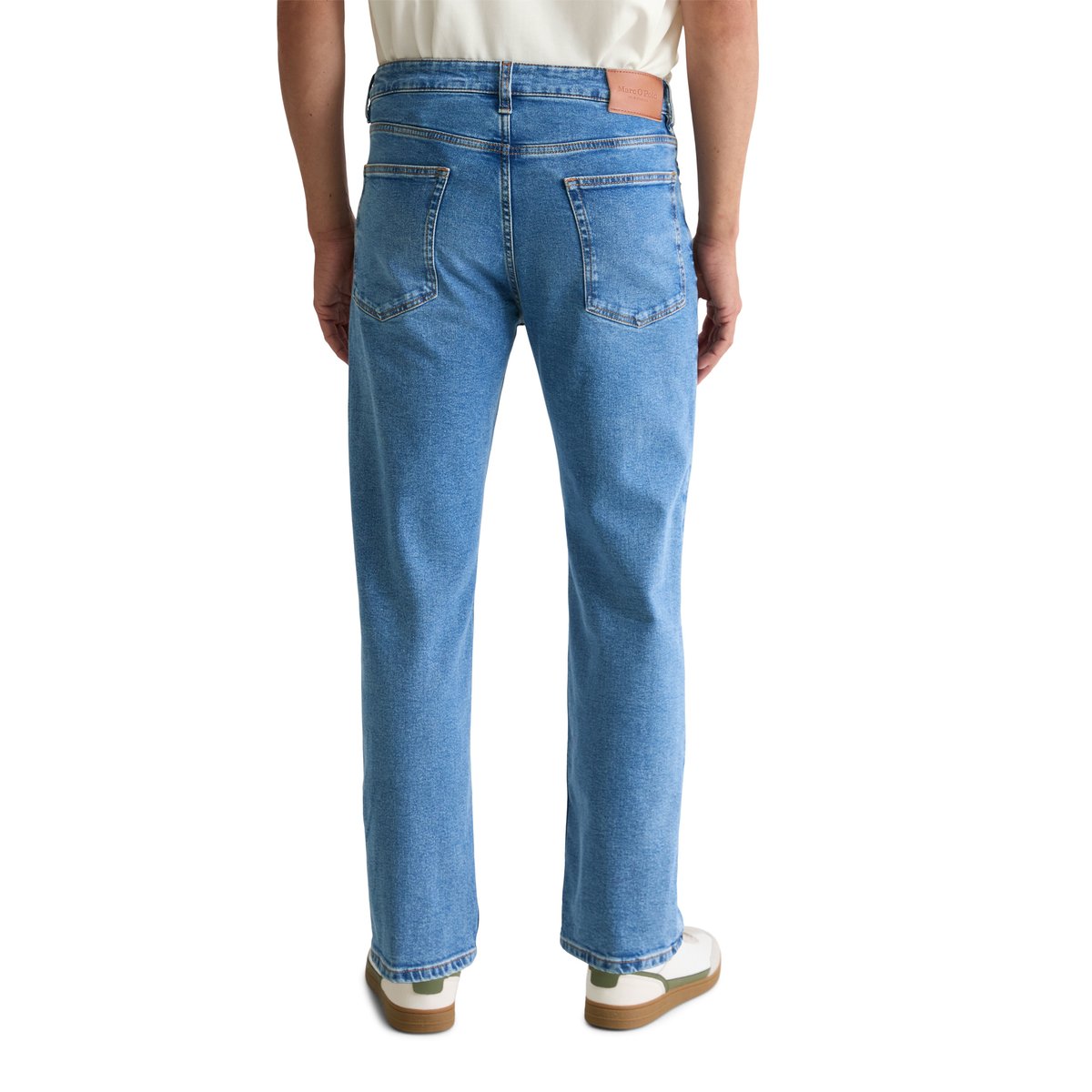 Jeans modèle Kalmo droit en coton bio mélangé bleu moyen, MARC O'POLO