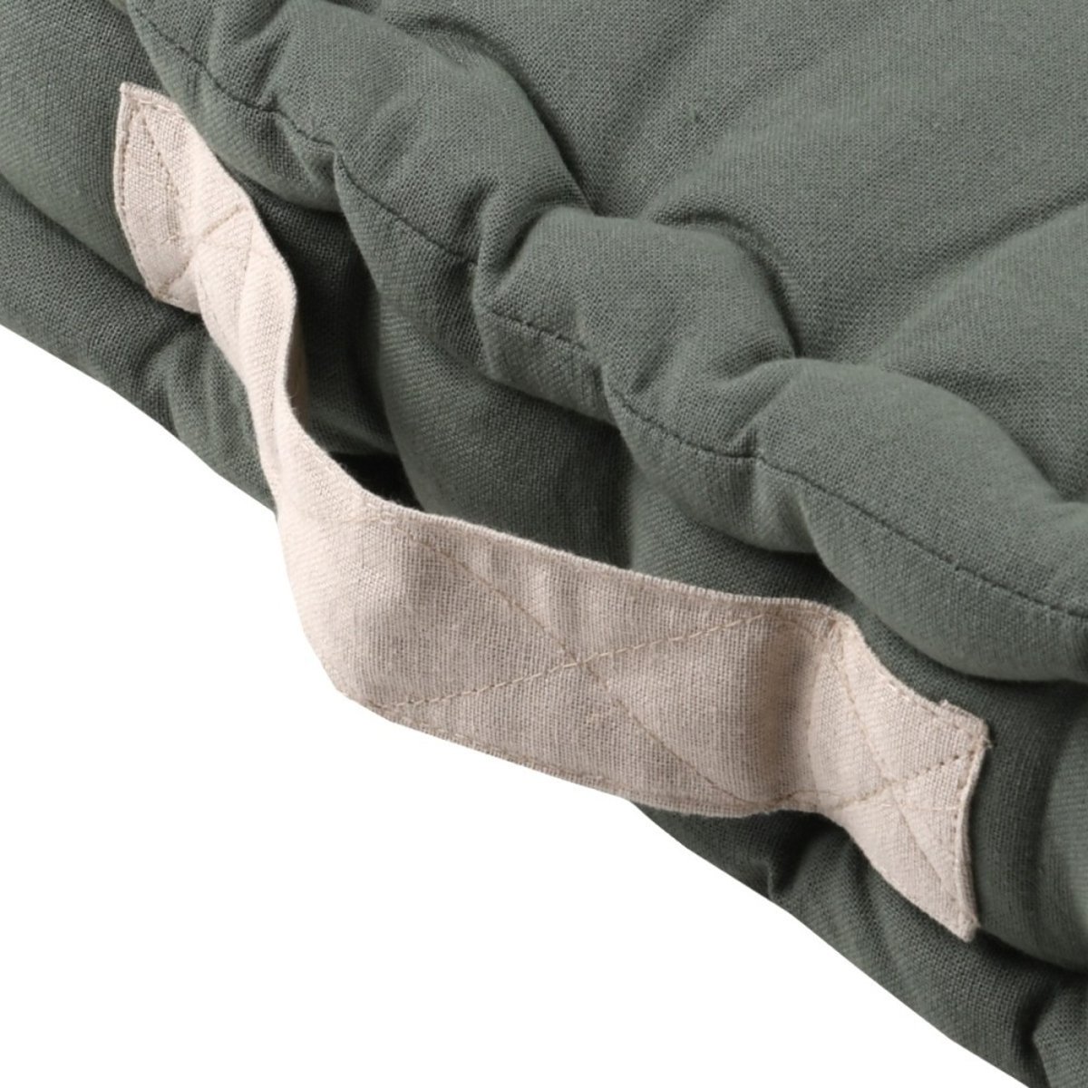 Coussin De Sol 45x45x10  Duo Vert Lin 100% Coton vert, DECORATIE