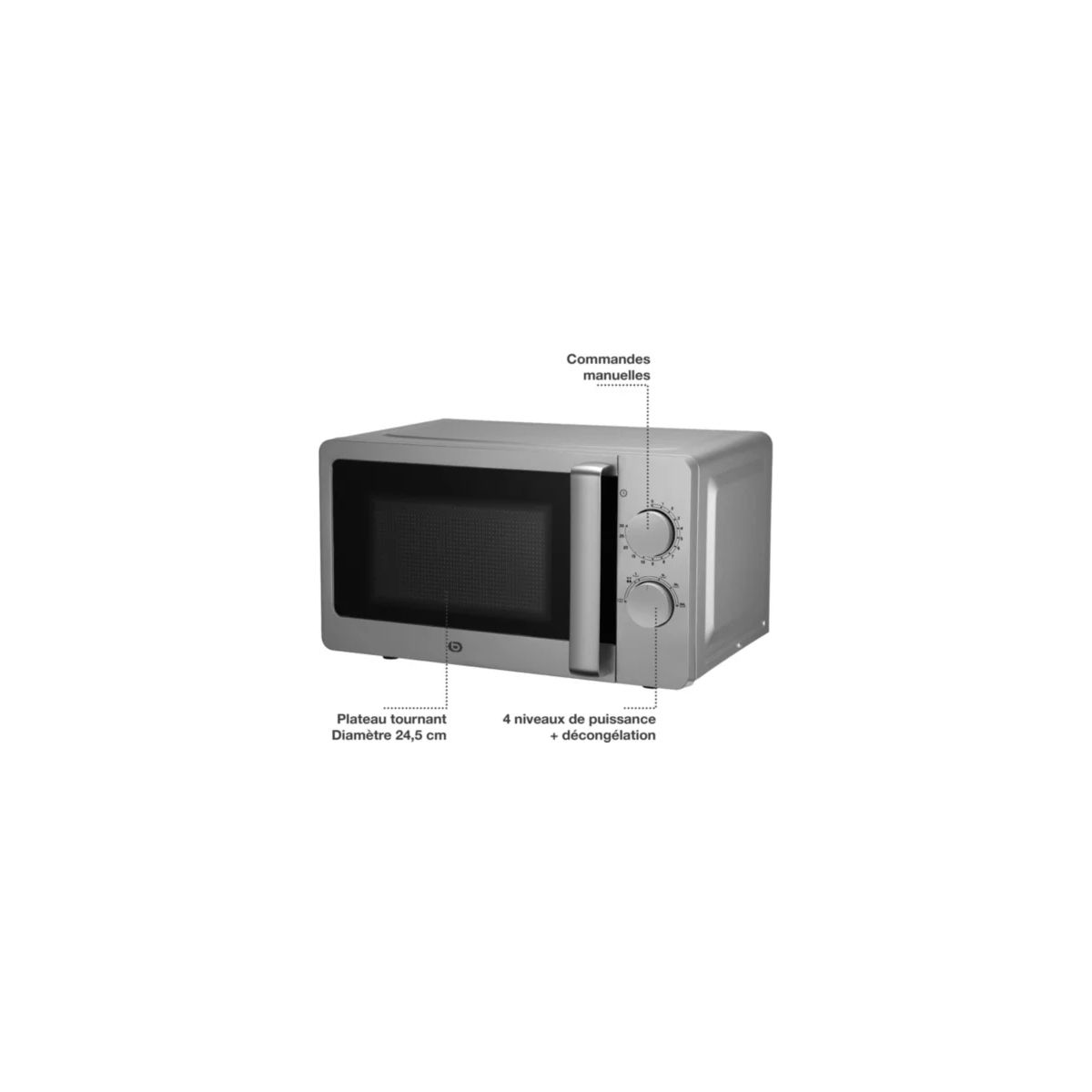 Micro ondes EM206S couleur unique, ESSENTIEL B