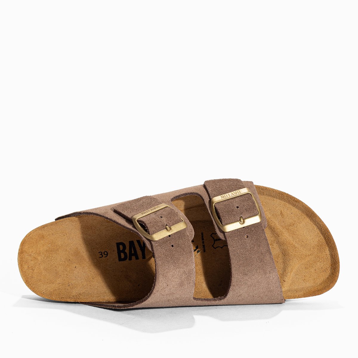 Sandales en cuir suedé ATLAS taupe, BAYTON
