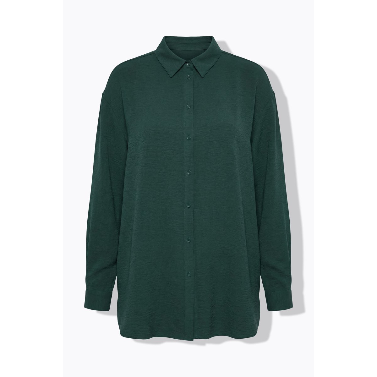Chemise oversized en tissu crêpe vert foncé, STUDIO UNTOLD