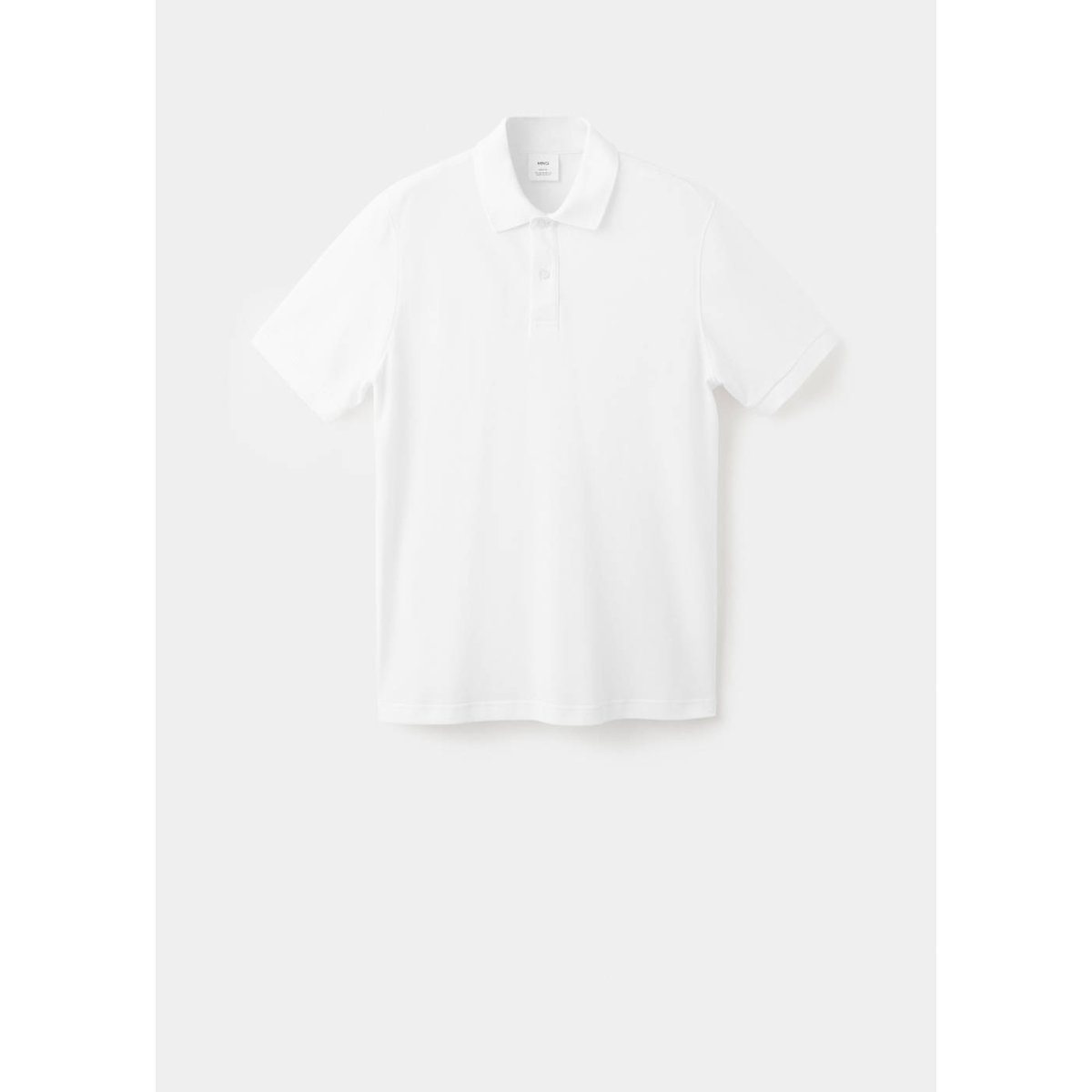Polo 100 % piqué de coton blanc, MANGO MAN