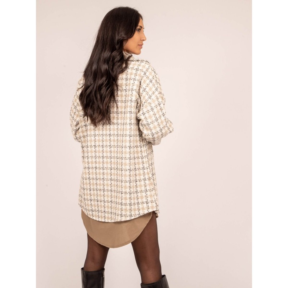 Surchemise Carreaux Ubarth beige, DONA LISA