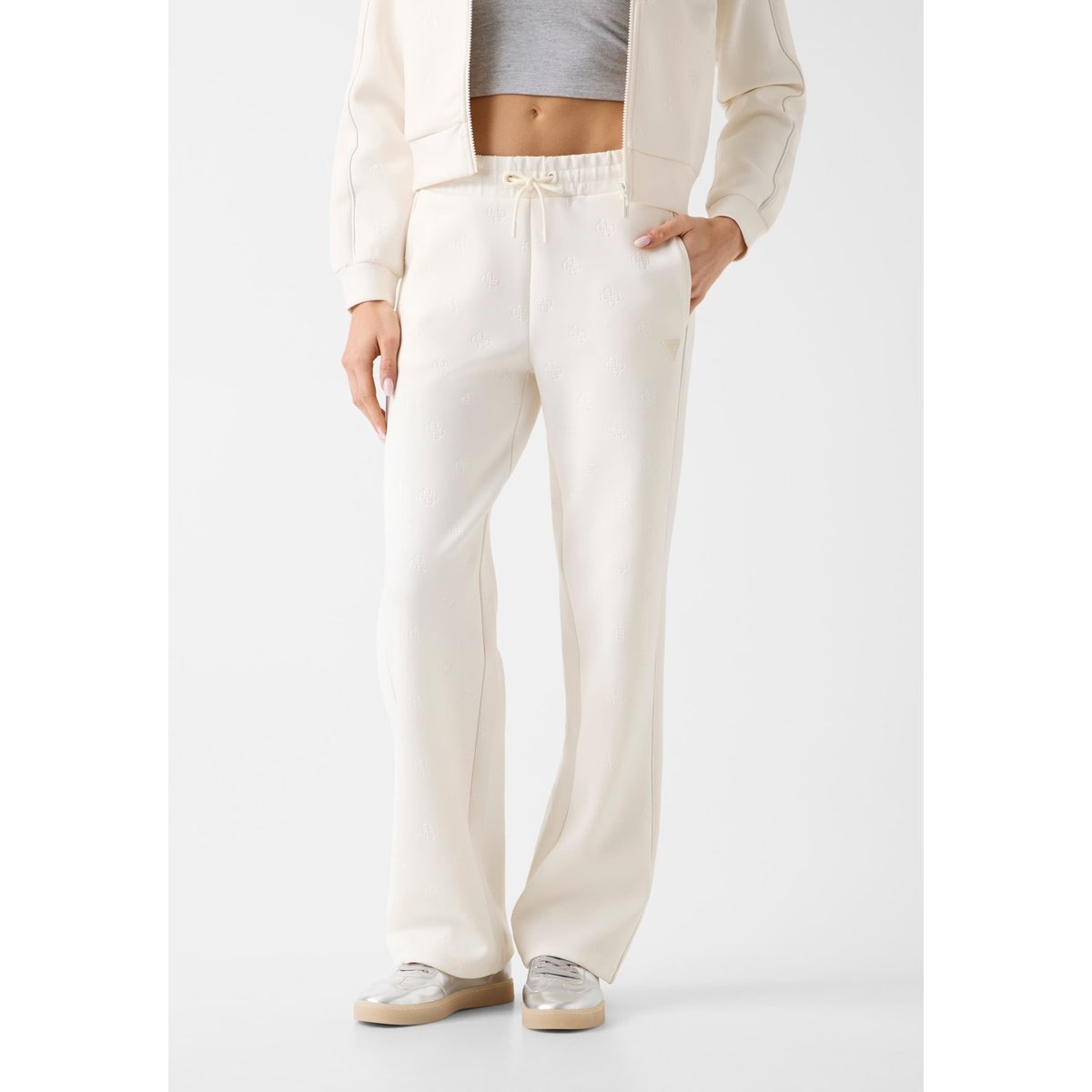 Pantalon De Survêtement Avec Logo 4G crème, GUESS