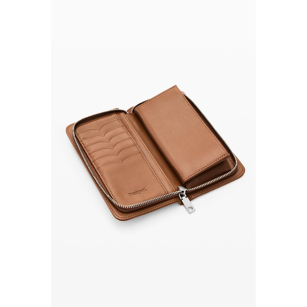 Porte-monnaie moyen brodé marron, DESIGUAL
