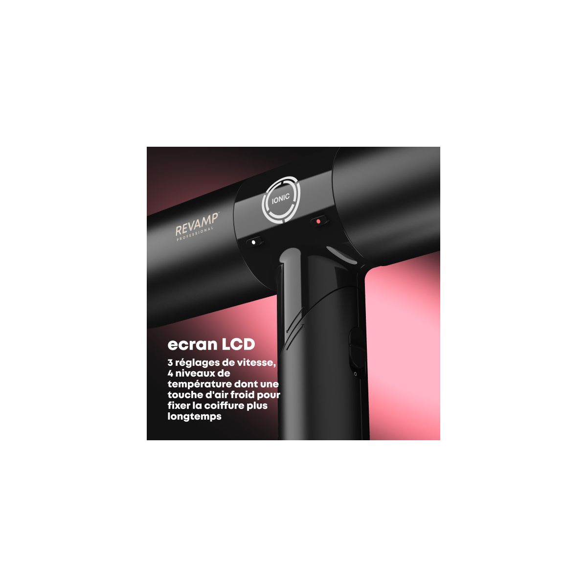 Sèche cheveux professionnel Progloss Enigma révélation noir, REVAMP