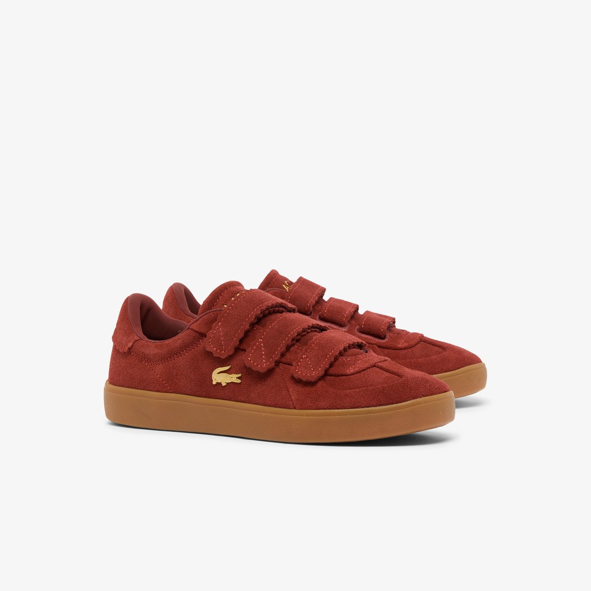 Sneakers Baseshot Pro Strap femme en suède marron-031, LACOSTE
