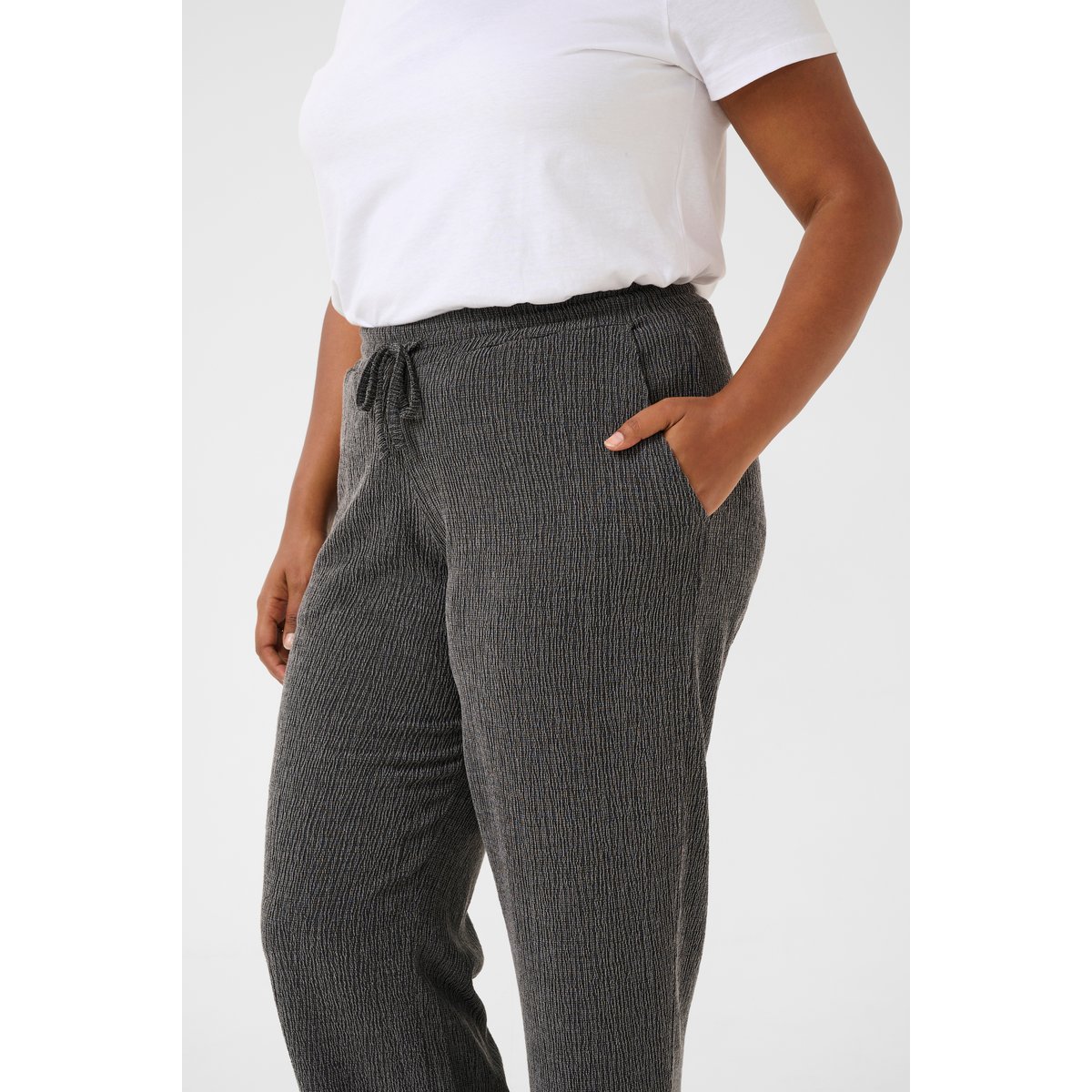 Casual pants gris dark grey melange, KAFFE CURVE