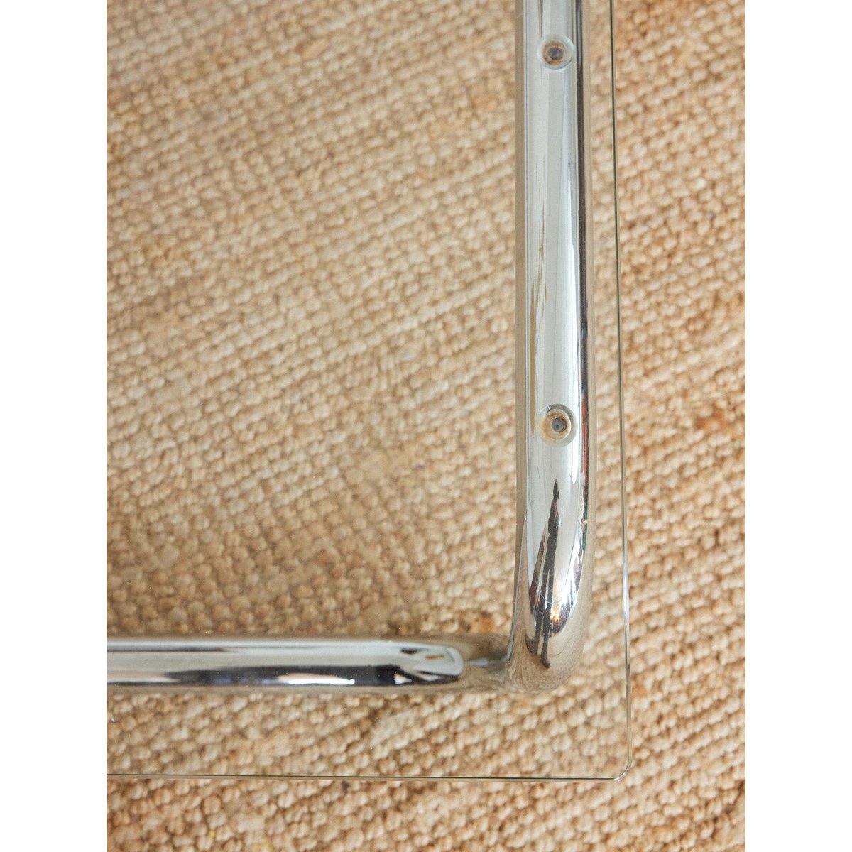Grande table basse en chrome Donna N°1659 - Bon état transparent, DEBONGOUT