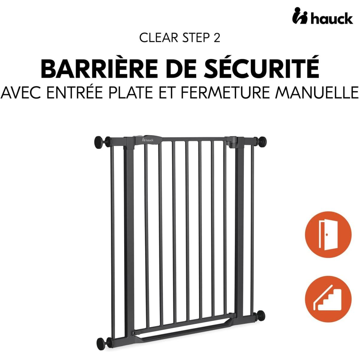 Barrière Clear Step Autoclose 2 gris gris, HAUCK