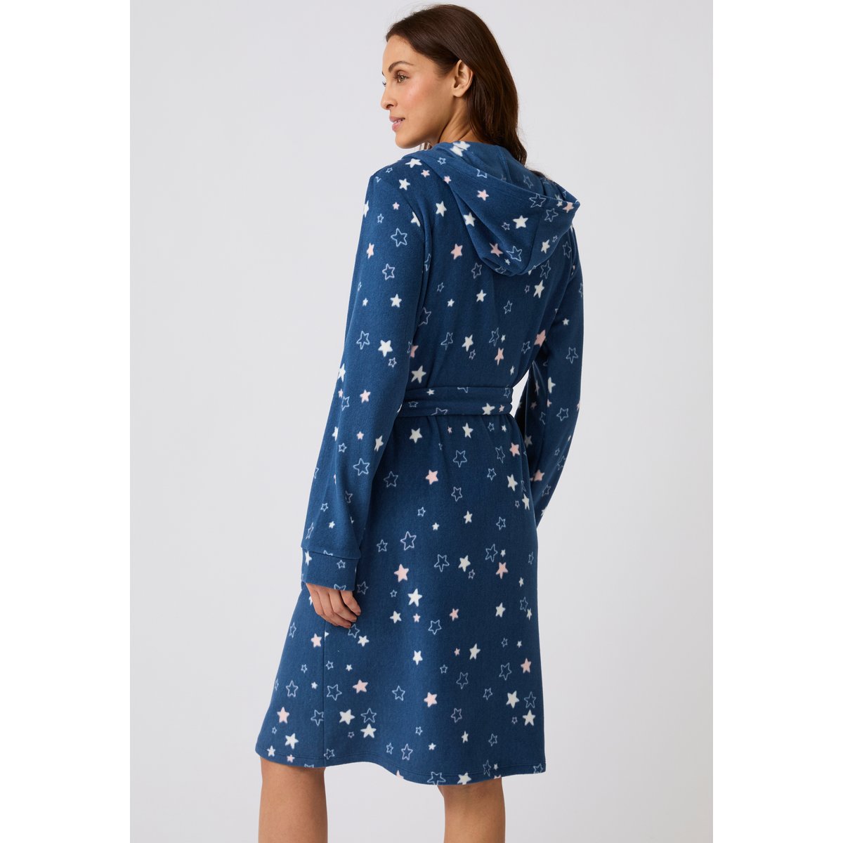 Peignoir à capuche Thermolactyl bleu marine imp., DAMART