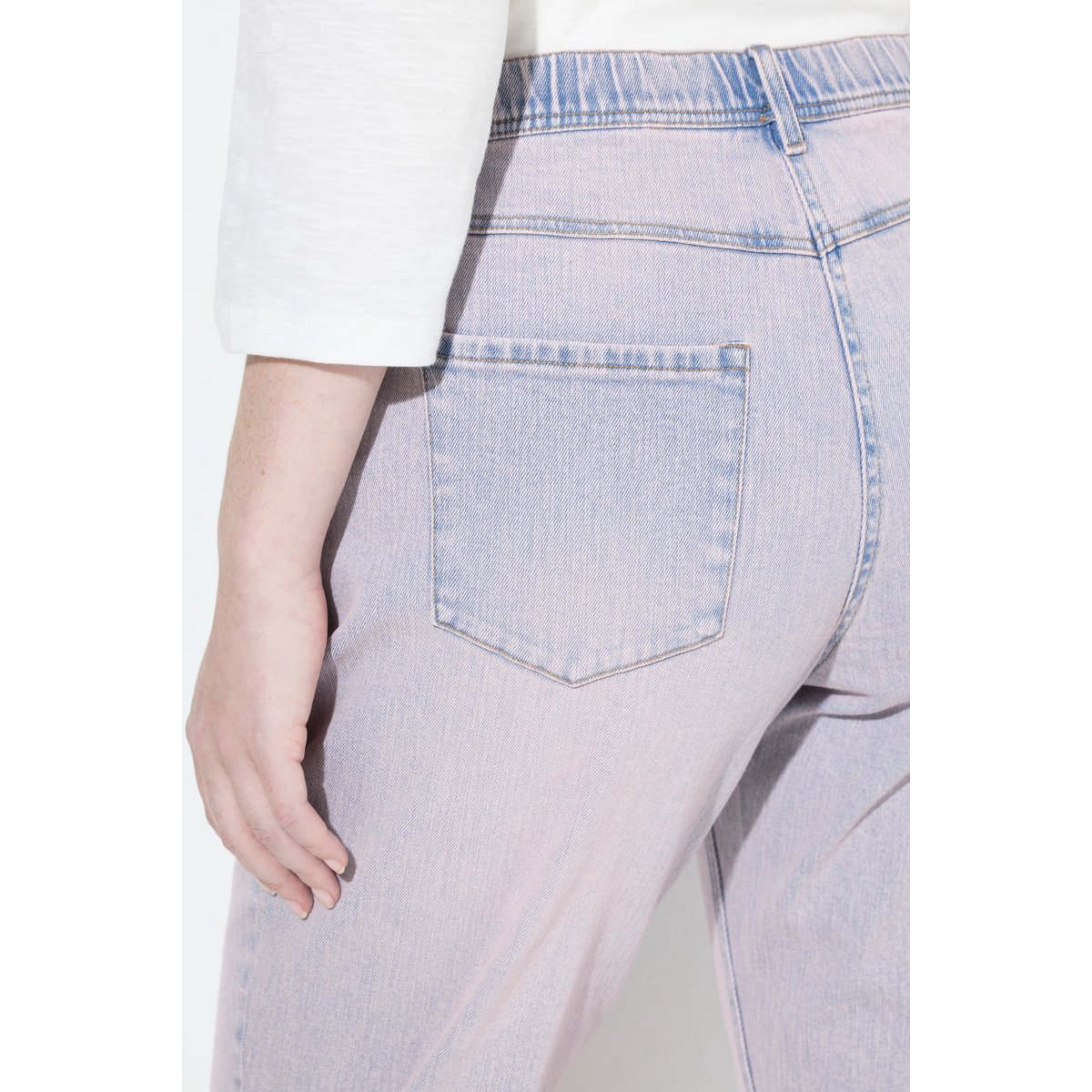 Jean Boyfriend en denim coloré bleu clair, ULLA POPKEN