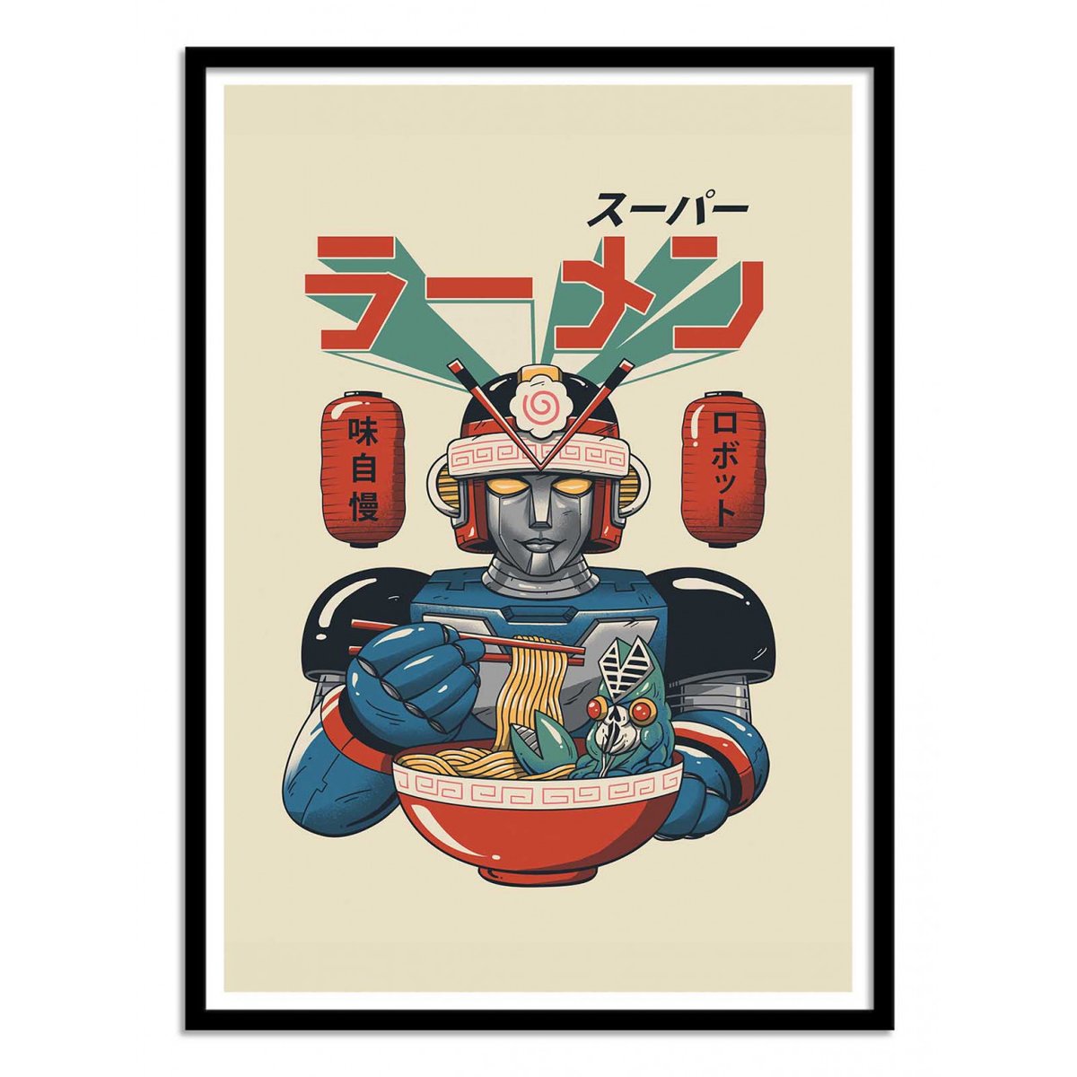 Affiche d'art - Super Ramen Bot - Vincent Trinidad affiche d'art, WALL EDITIONS