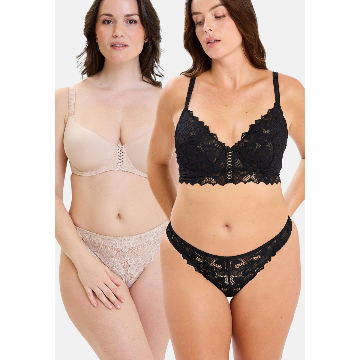 Lot de deux strings ARUM noir&skin, SANS COMPLEXE