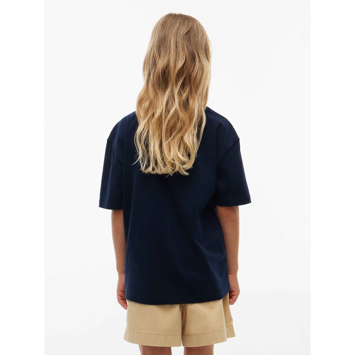 T-shirt maniche corte, logo ricamato blu marino, TOMMY HILFIGER