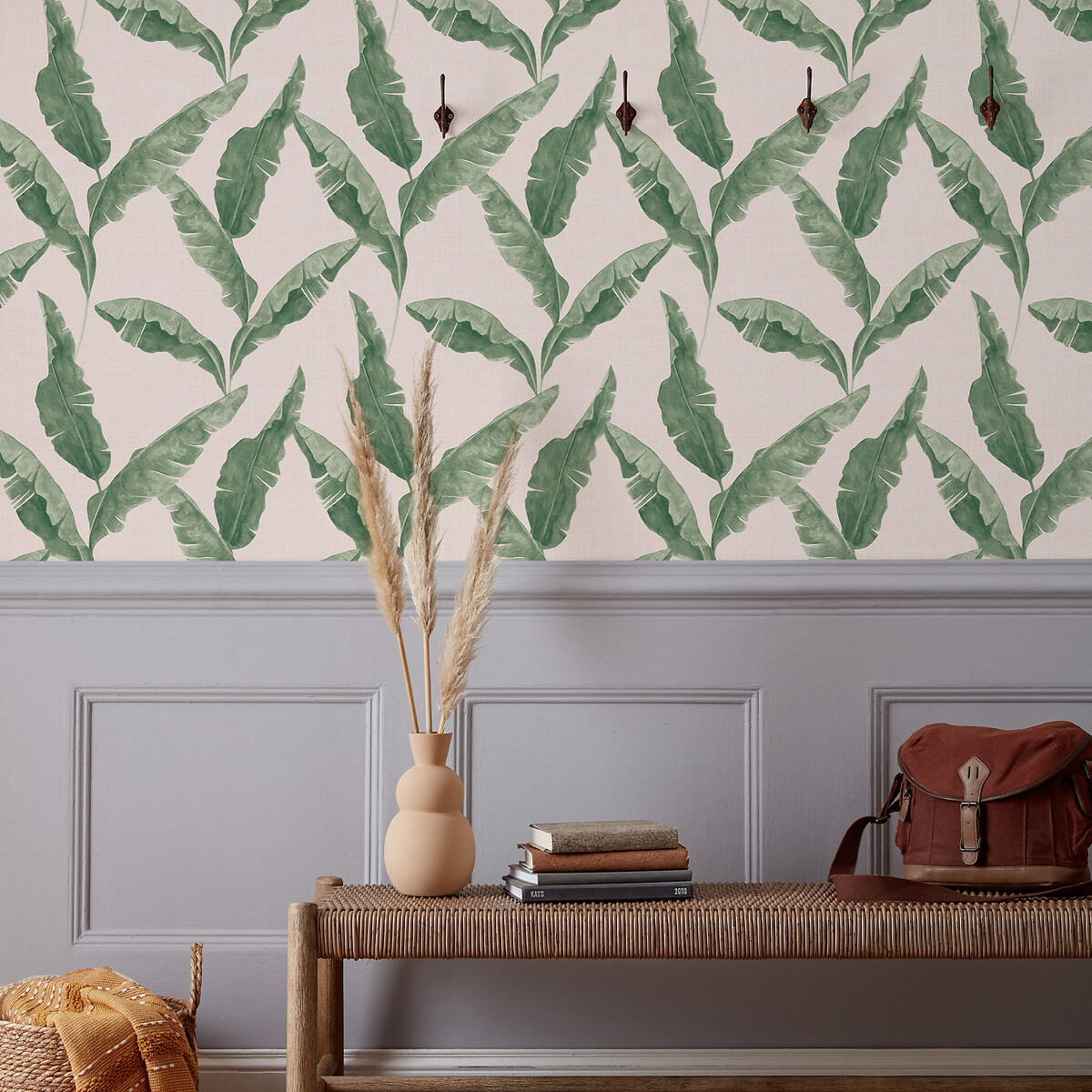 10m Plantain Botanical Printed Wallpaper teal, FURN.