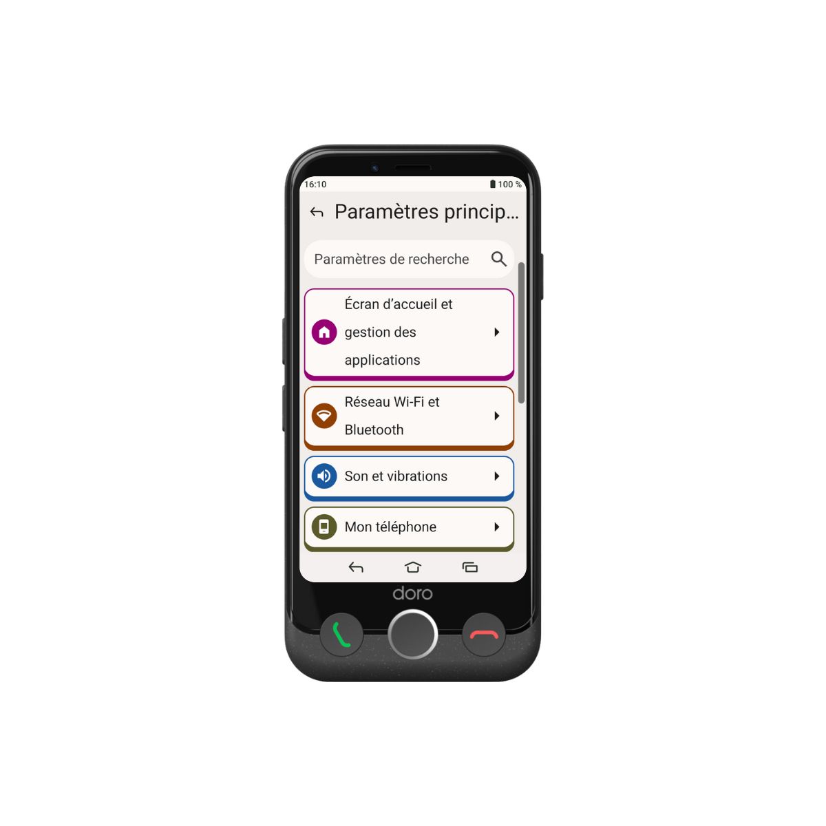 Téléphonie mobile Aurora A10 4G + Etui + Protège écran couleur unique, DORO