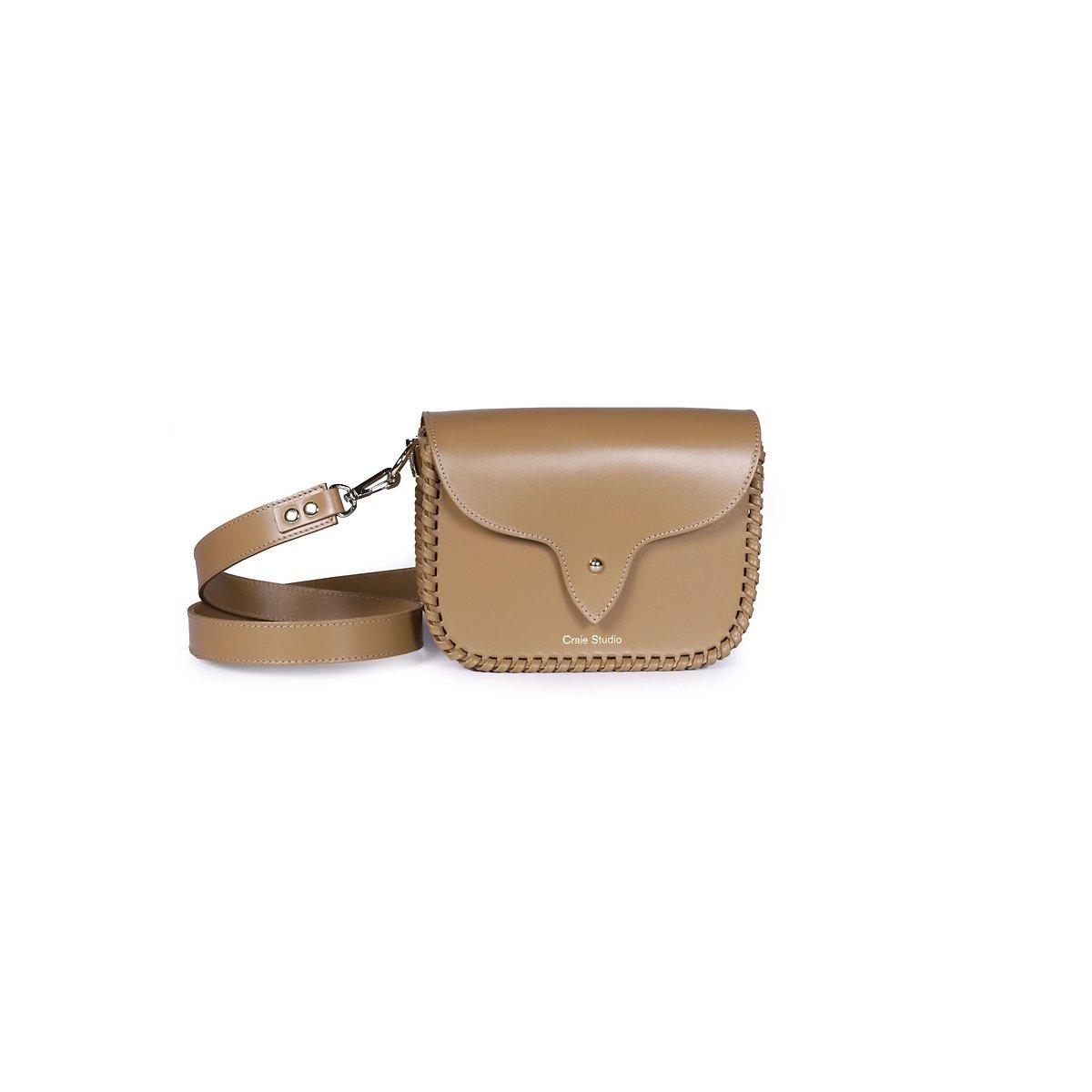West Leather Shoulder Bag mocha, CRAIE STUDIO