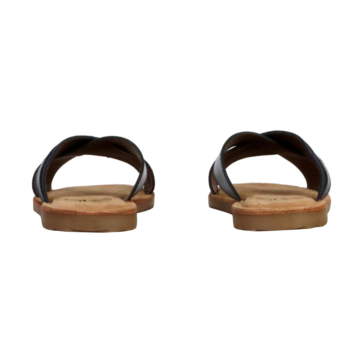 Mules Plates Cuir Janel marine, KAPORAL