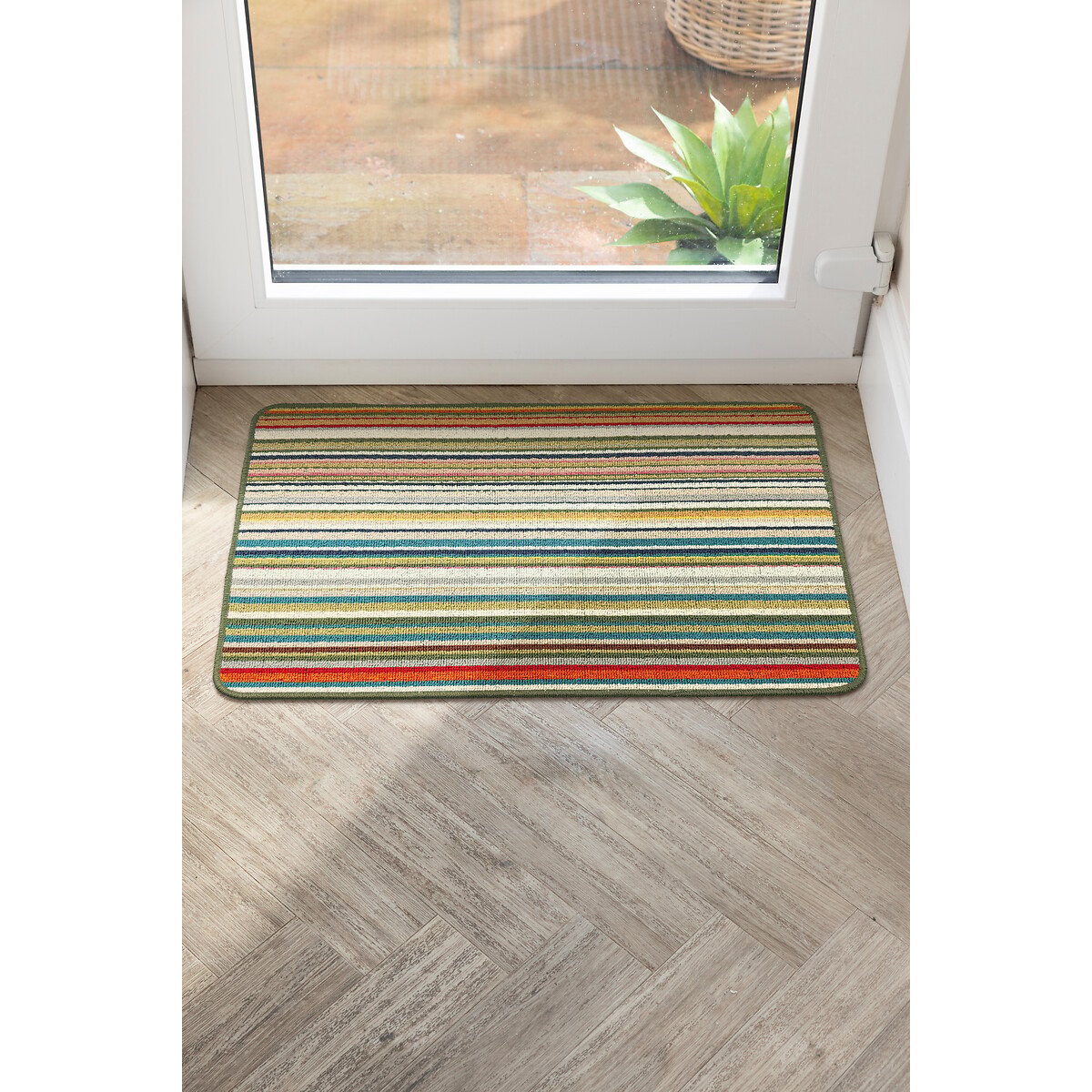 My Stain Resistant Candy Multi Green Stripe Doormat green striped, MY MAT