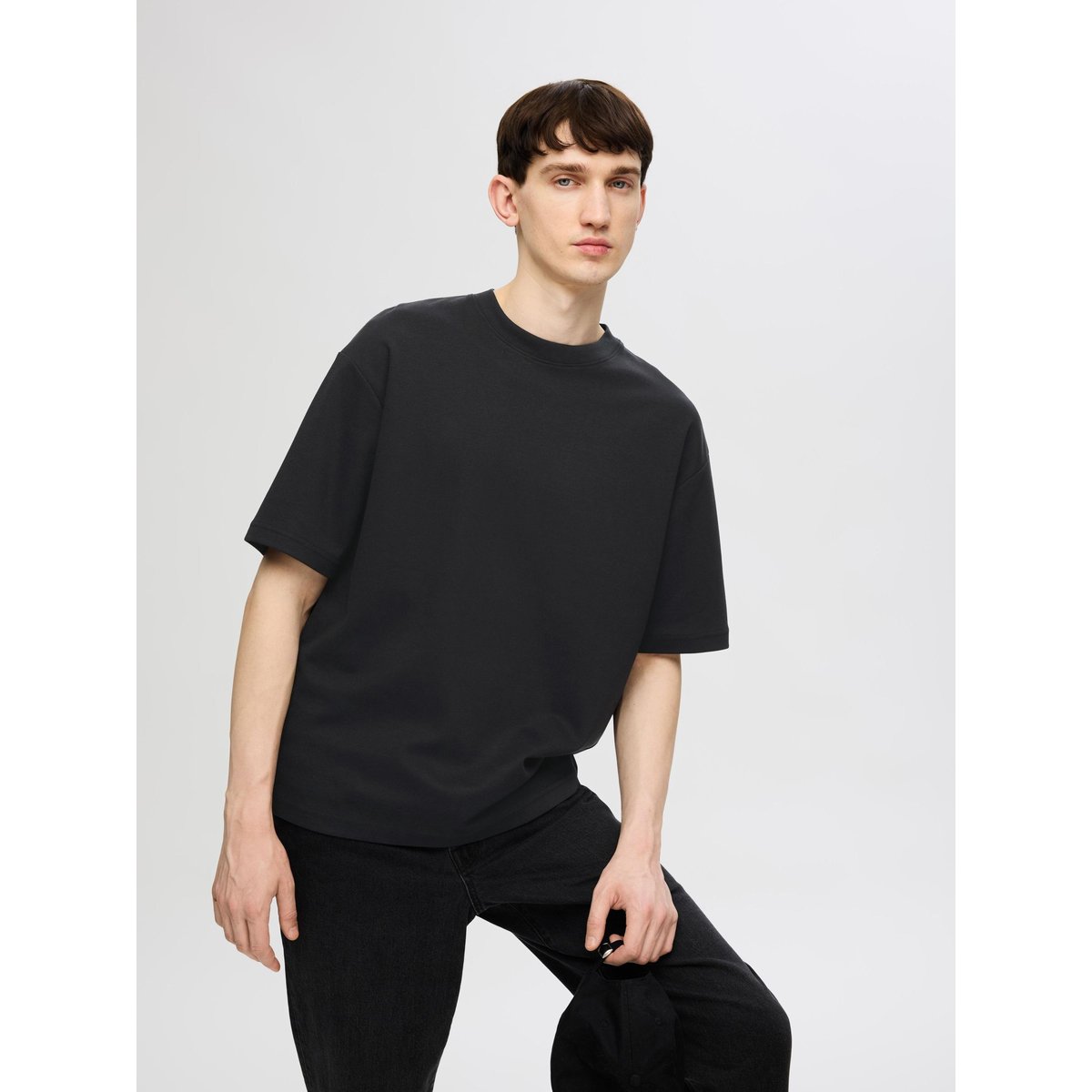 T-Shirt noir - black, SELECTED