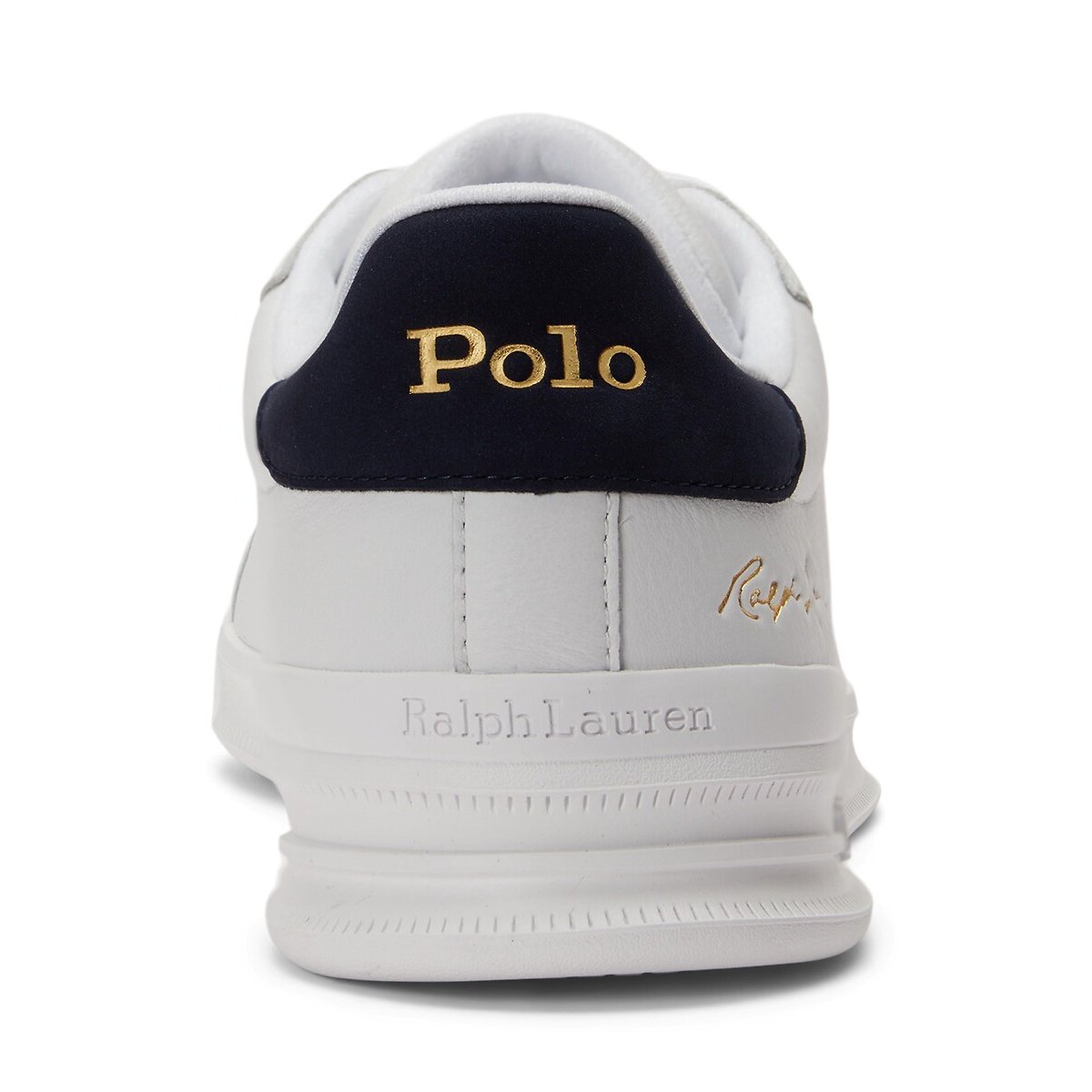 Baskets en cuir HERITAGE COURT II SIGNATURE blanc/bleu marine, POLO RALPH LAUREN