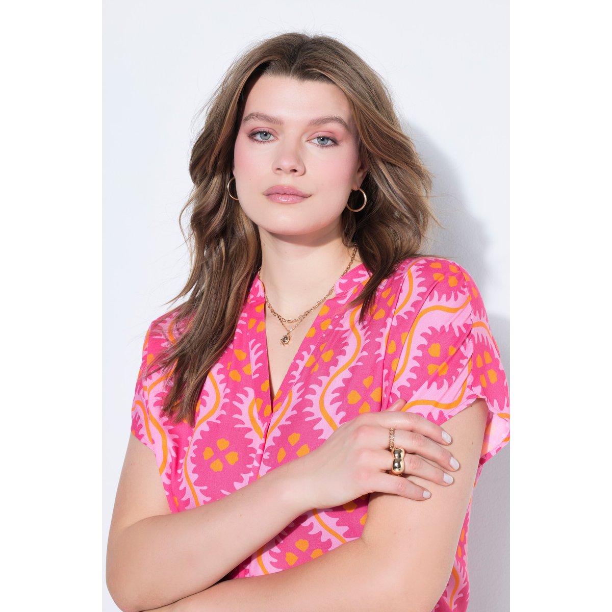 Chemisier oversize, imprimé rose fluo, STUDIO UNTOLD