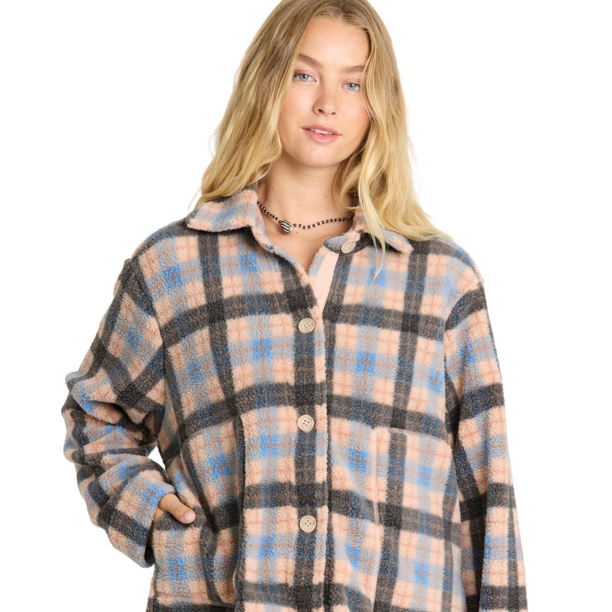 Veste en sherpa BREEZY SHACKET bleu blue bell, BILLABONG
