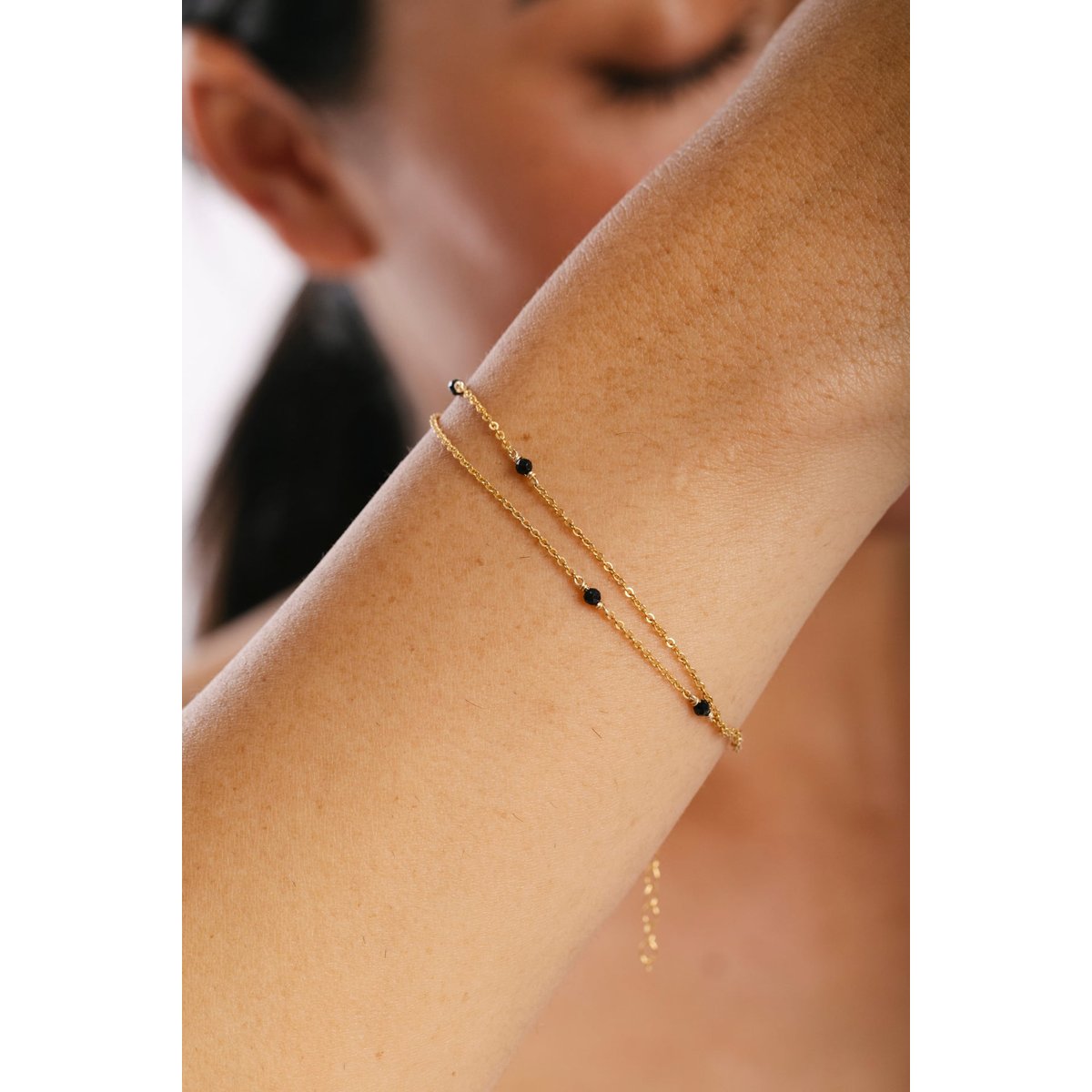 Collier-Bracelet Satellite - Agate noire agate noire, YAY PARIS