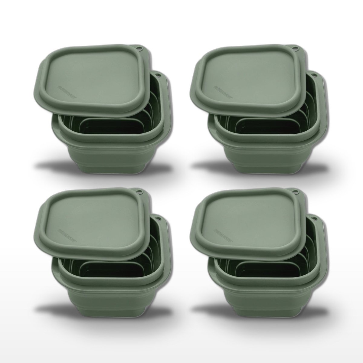 Lot de 4 boîtes à lunch 1 L avec 4 ustensiles de cuisine STORAGE vert, FACKELMANN