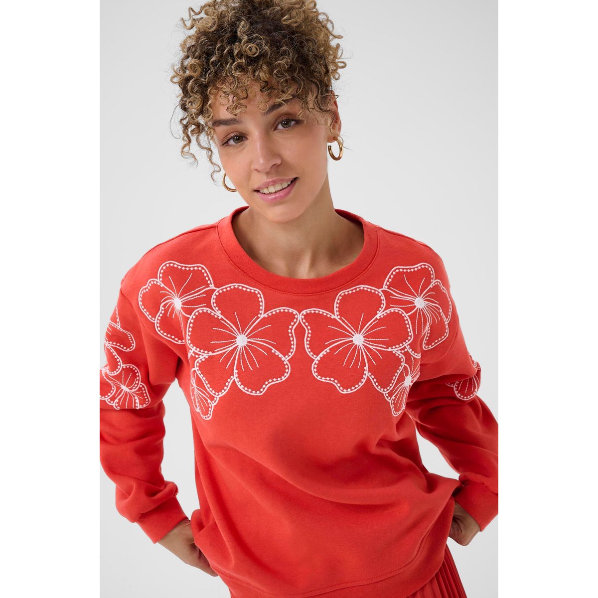 Sweatshirt rouge paprika, CREAM
