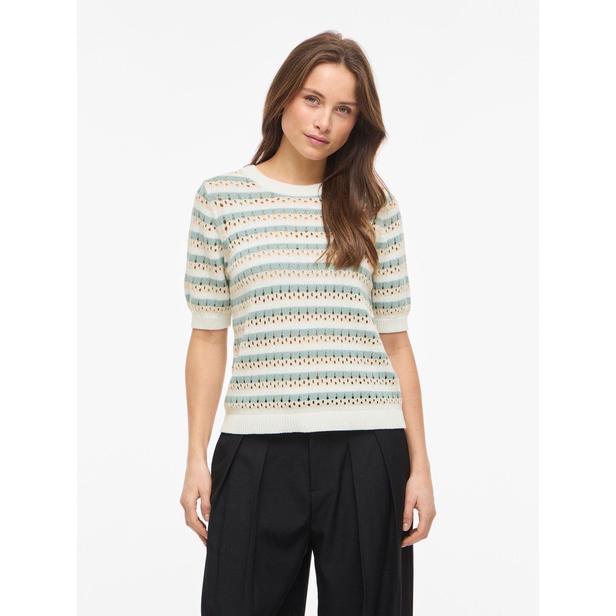 Top En Maille blanc - snow white1, VILA