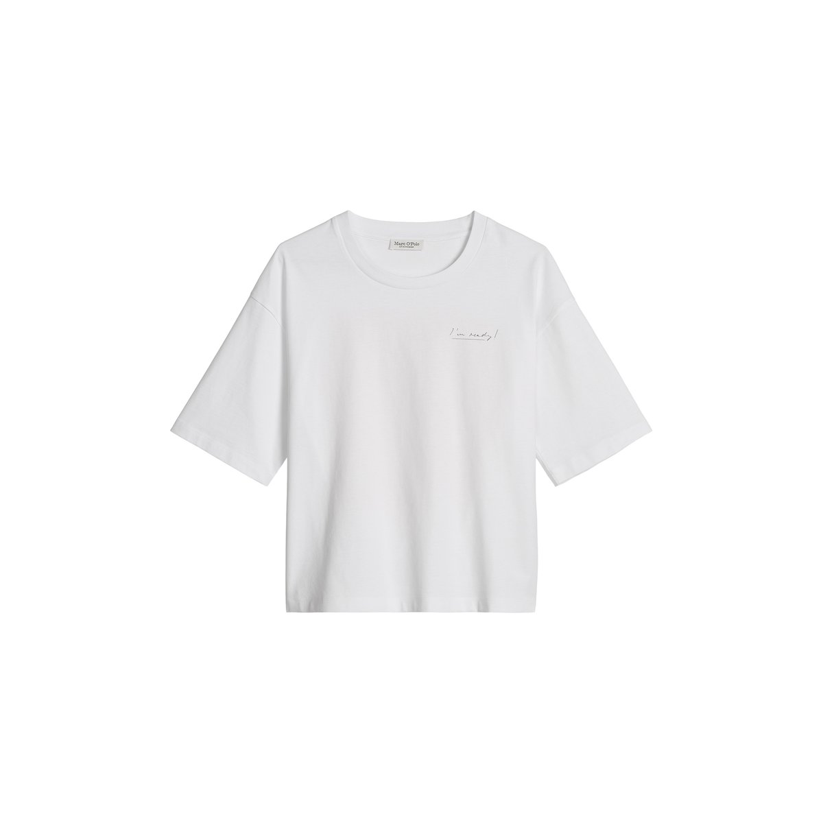 T-shirt coupe classique en single jersey doux blanc/rouge, MARC O'POLO